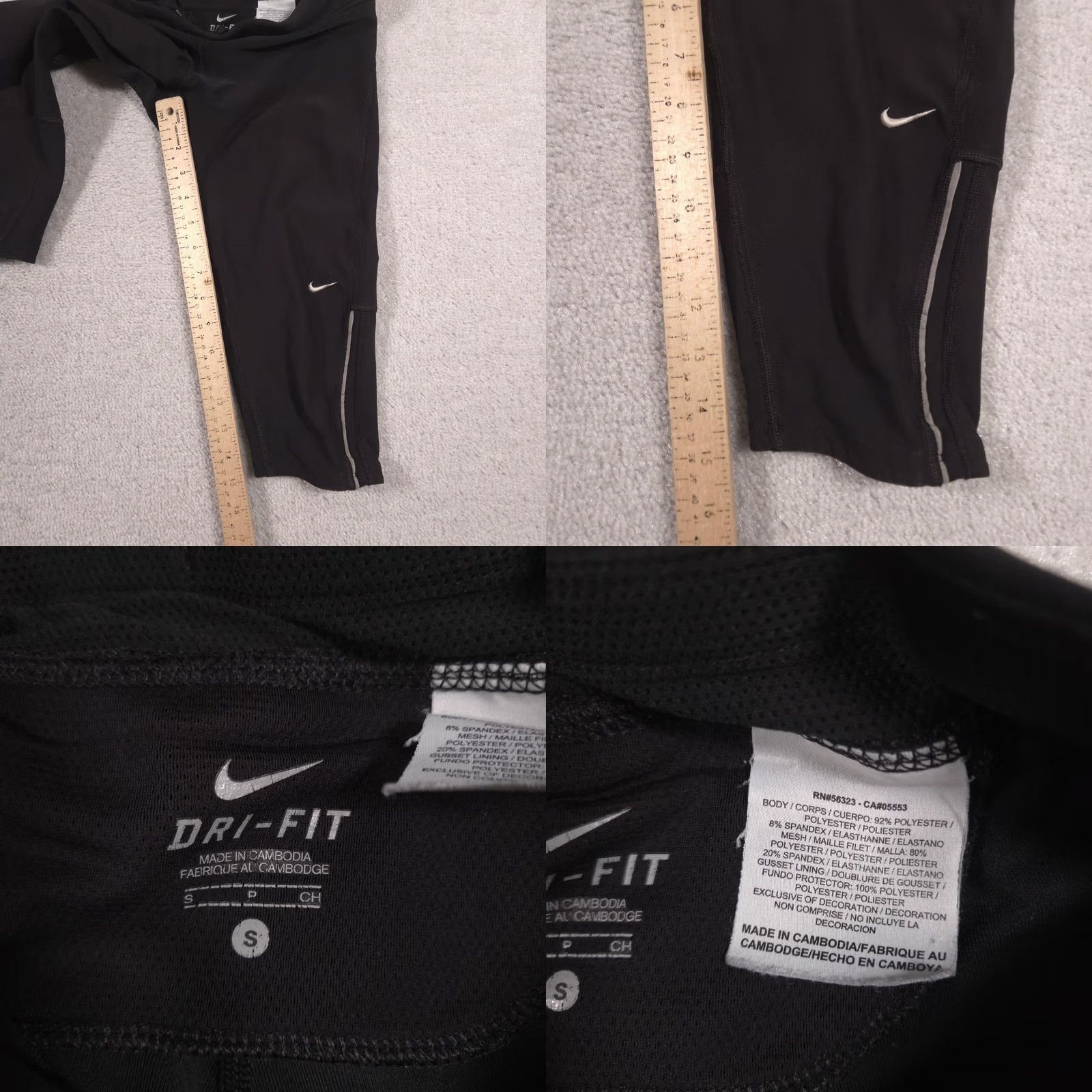 Nike Nike Dri-FIT Pants Womens Small Black Crop Running Leggings Zip Pocket Athletic Size 28" / US 6 / IT 42 - 8 Thumbnail