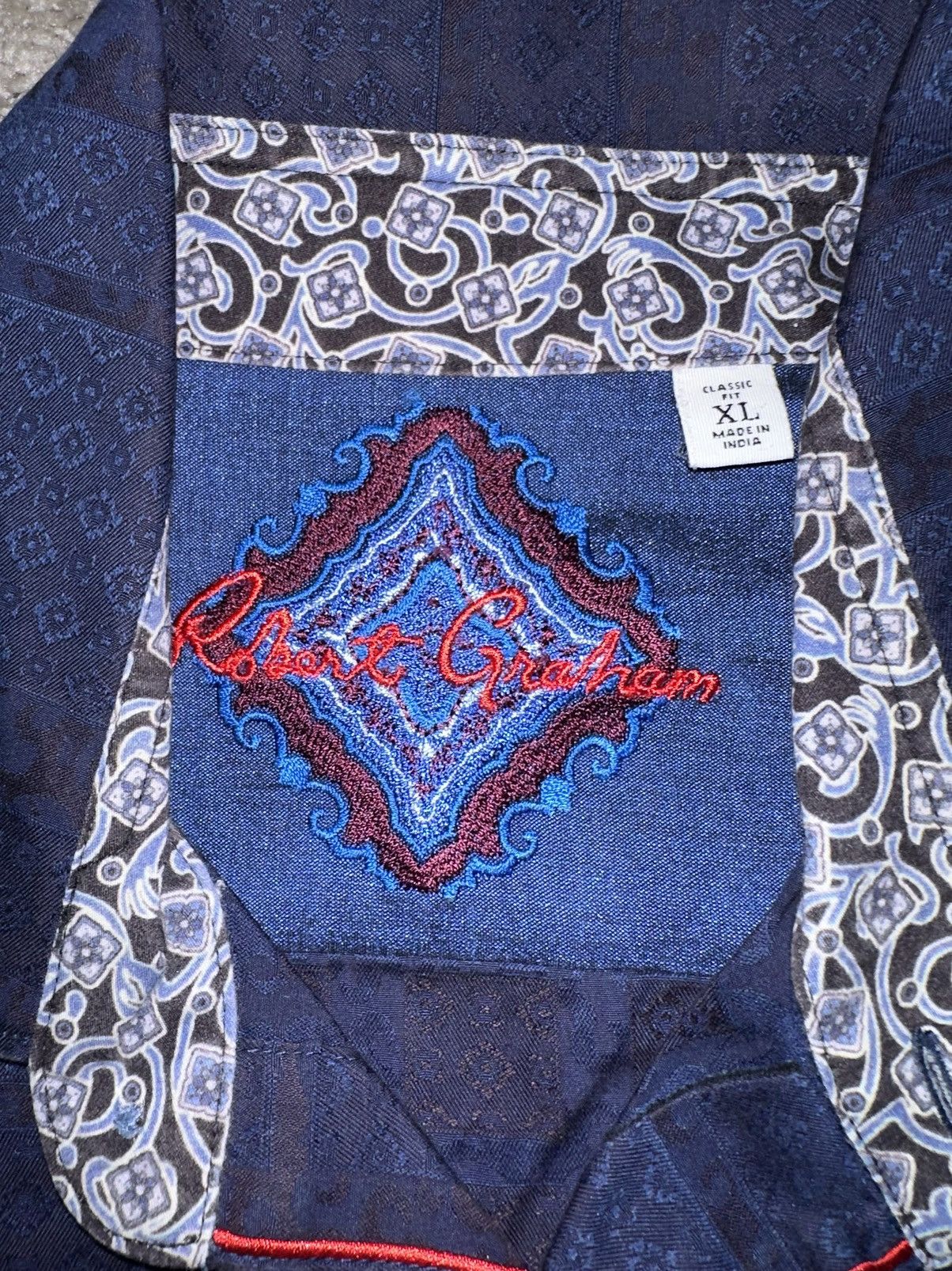 Robert Graham Robert Graham Blue Checkered Print Flip Cuff Button Up Shirt Size US XL / EU 56 / 4 - 4 Thumbnail