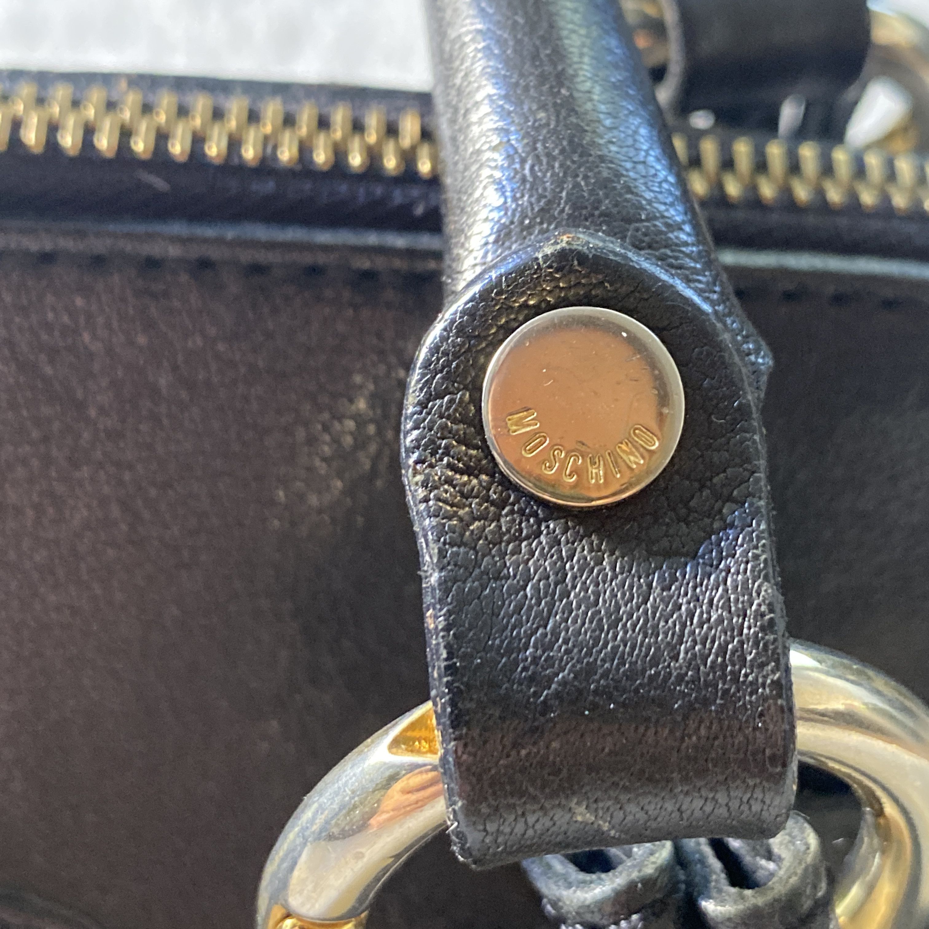 Moschino Vintage Moschino Black Leather Shoulder Bag Size ONE SIZE - 6 Thumbnail
