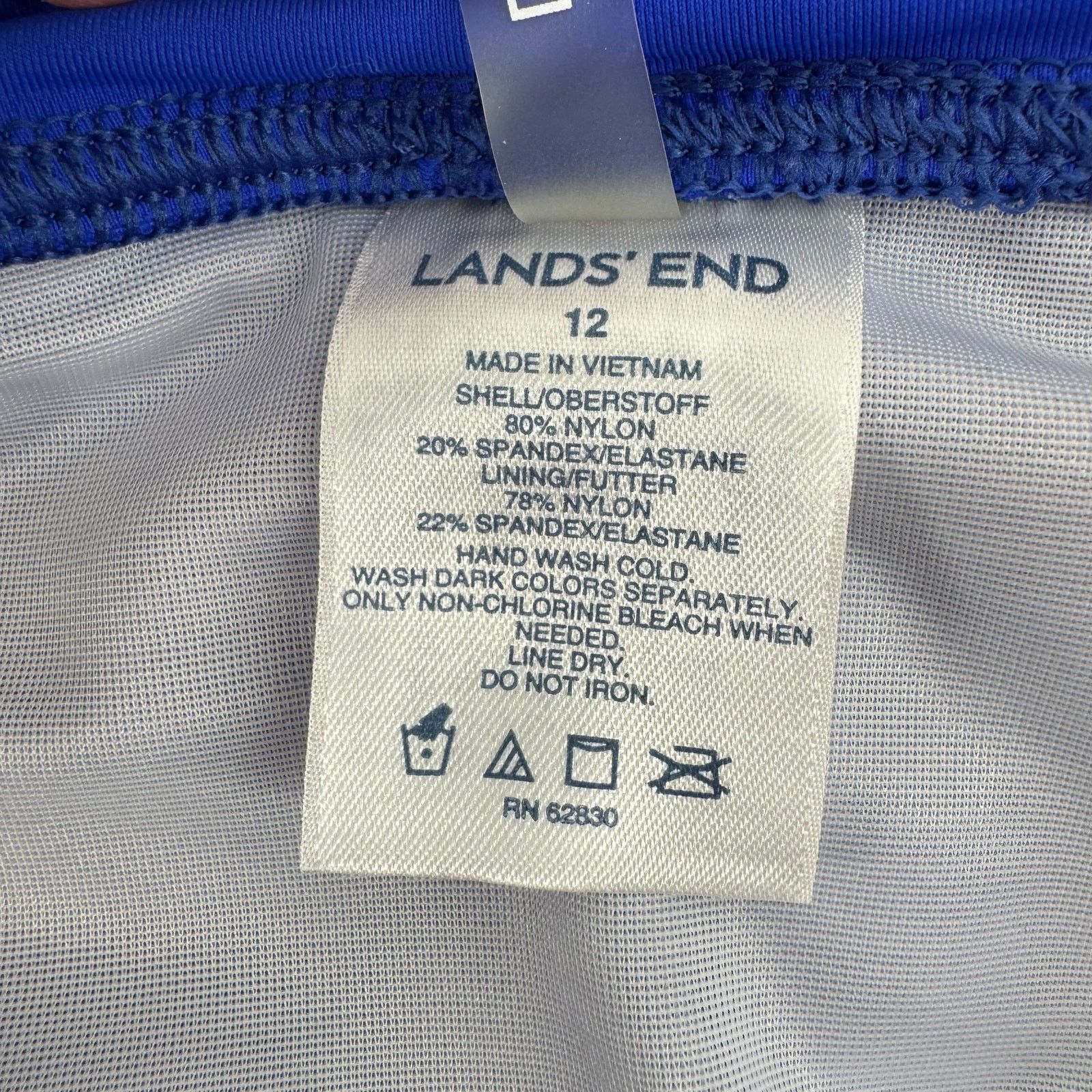 Lands' End Lands’ End Royal Blue Swim Skort Built-In Brief Size 12 Size 34" / US 12 / IT 48 - 4 Thumbnail
