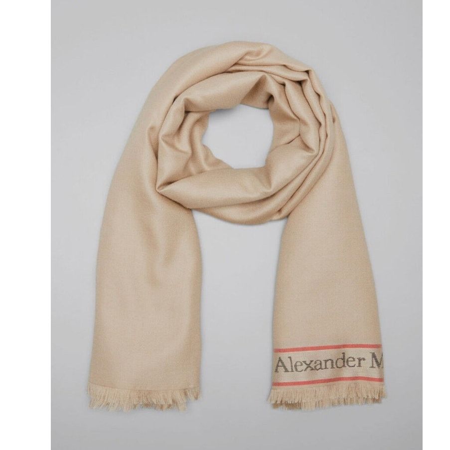 Alexander McQueen New Alexander mcqueen tan wool/silk scarf Size ONE SIZE - 2 Thumbnail