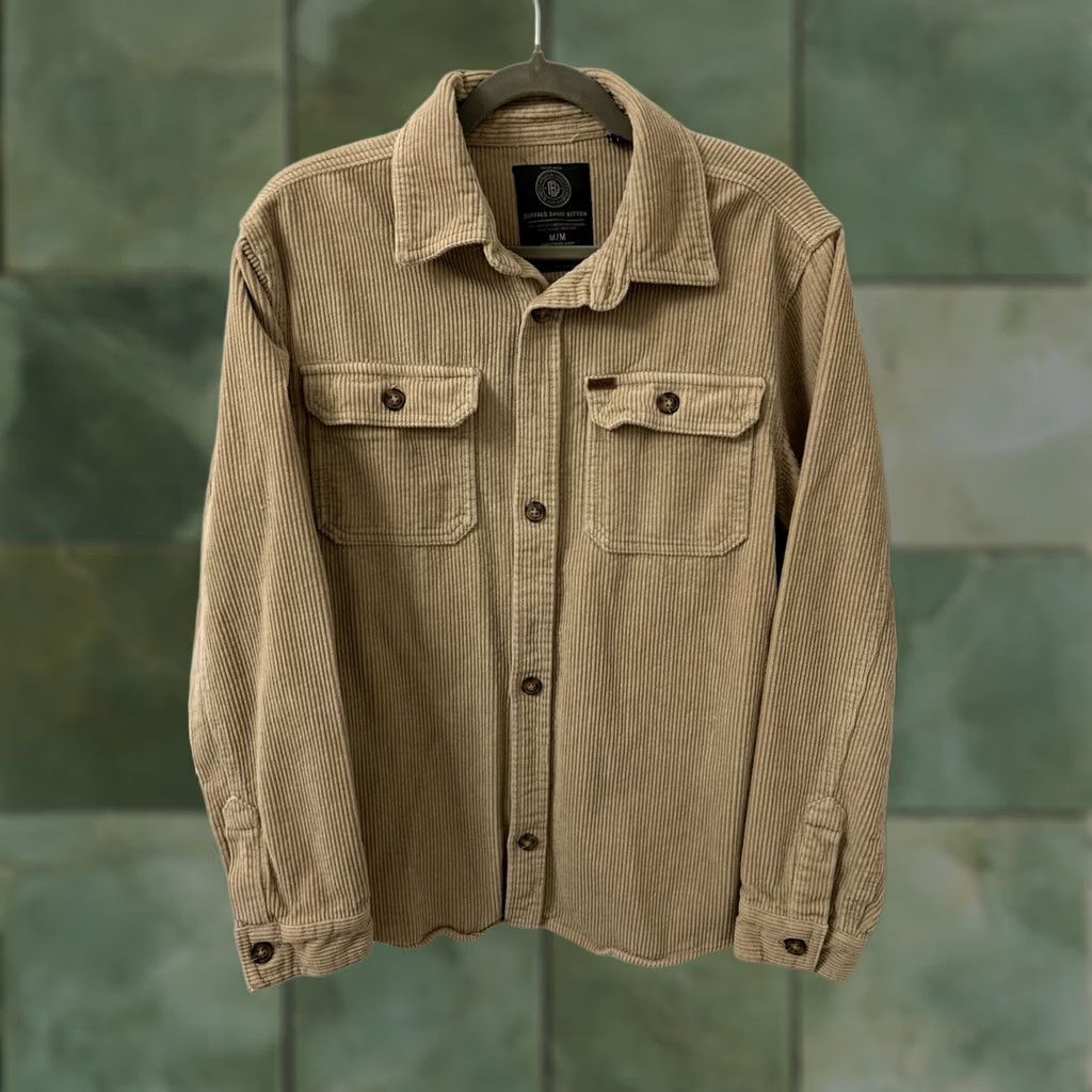 Buffalo David Bitton Buffalo David Bitton Corduroy Shirt Jacket Mens M Tan Shacket Pockets L/S Casual Military Jacket Size US M / EU 48-50 / 2 - 1 Thumbnail