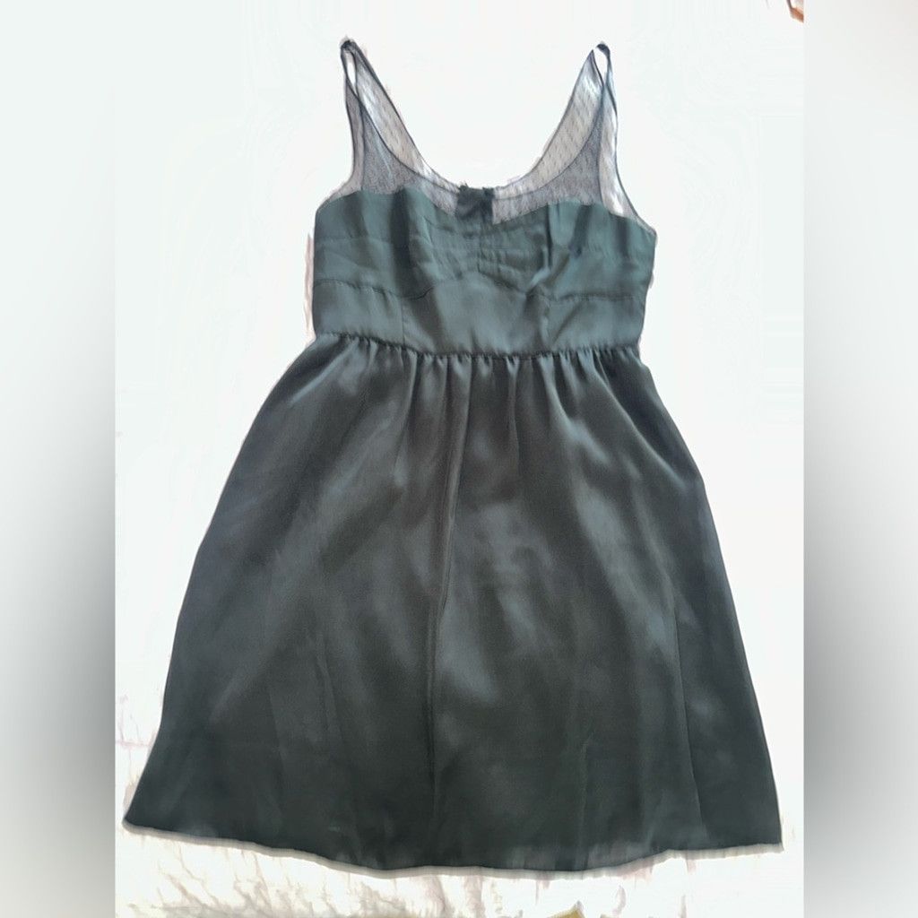 American Eagle Outfitters American Eagle Black Mesh Yoke Fit & Flare Dress Size 6 Size M / US 6-8 / IT 42-44 - 3 Thumbnail