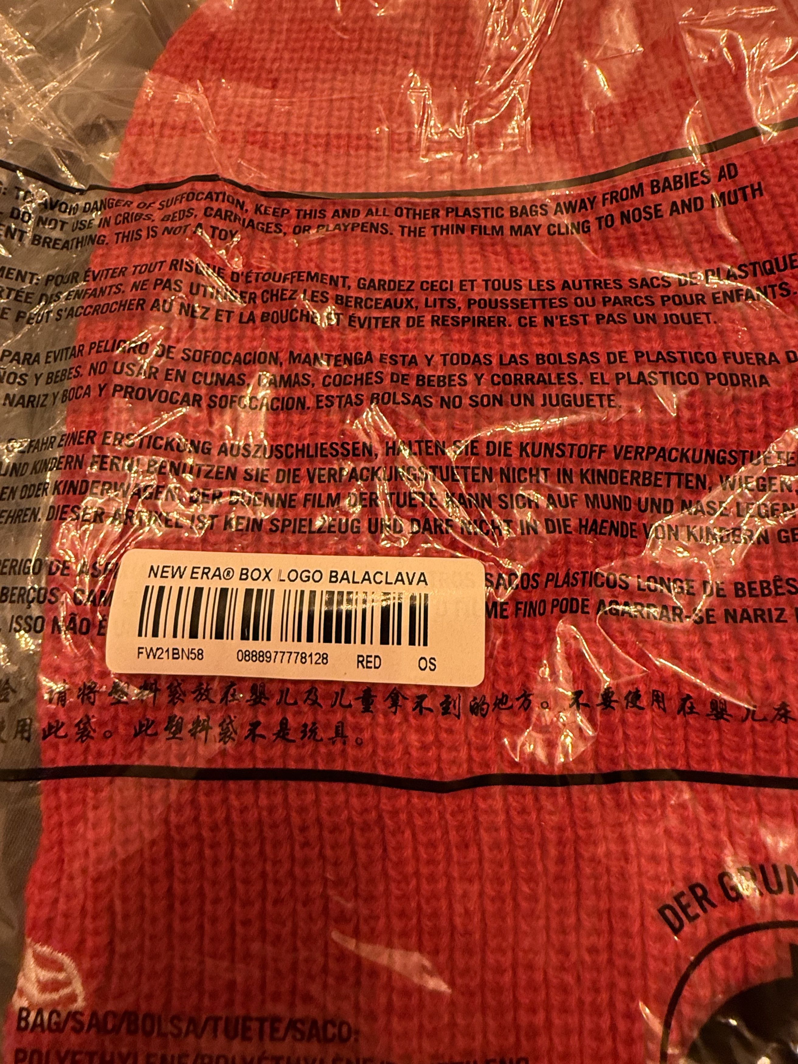 Supreme Supreme New Era Box Logo Balaclava Red OS FW21 Size ONE SIZE - 4 Thumbnail