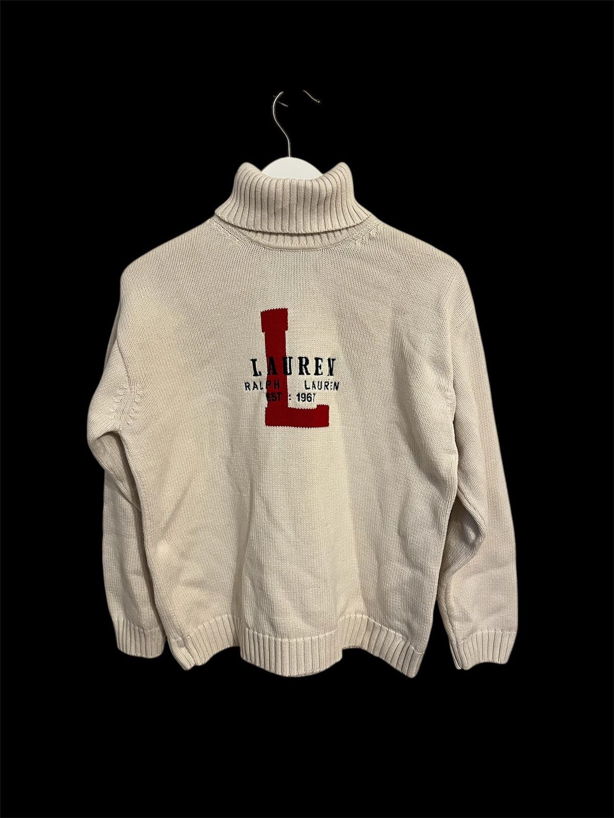 Polo Ralph Lauren Polo Ralph Lauren “L” Sweater Y2K VTG Handmade Knit Sweater Size US M / EU 48-50 / 2 - 2 Thumbnail