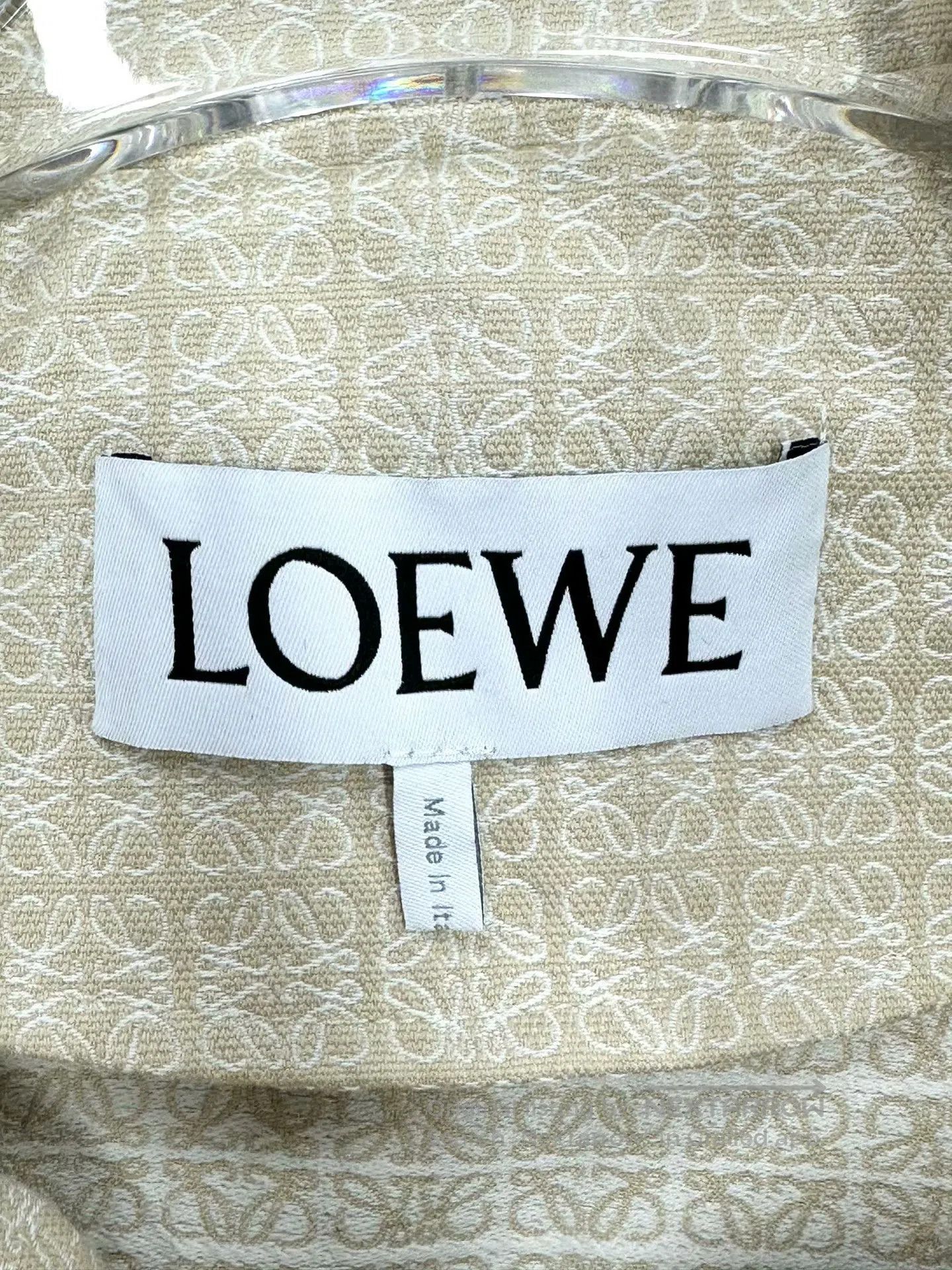 Loewe Loewe Beige Monogram Logo Leather Patch Jacket| Size XXS / US 00 / IT 34 - 3 Thumbnail