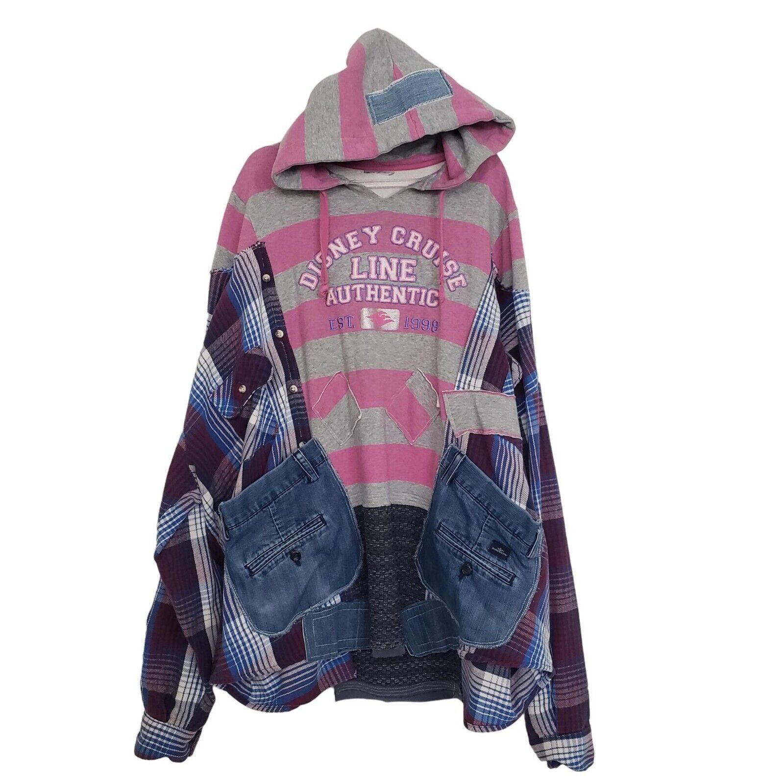 Designer Disney Cruise Line Hoodie Women One Size Blue Upcycled Size ONE SIZE - 1 Thumbnail