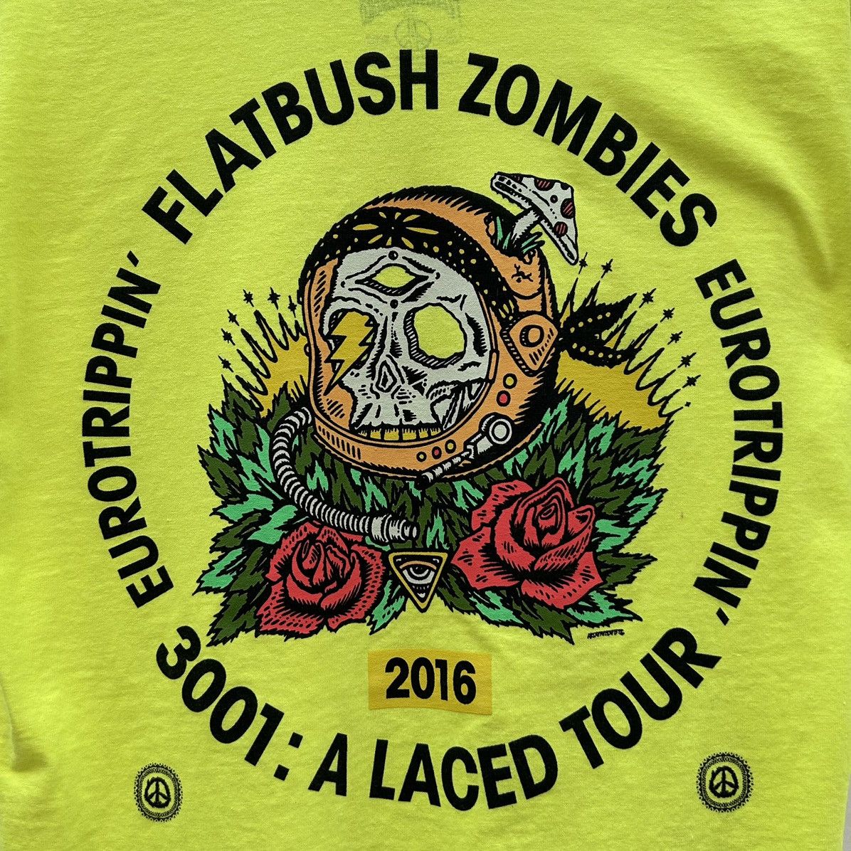 Flatbush Zombies Flatbush Zombies 2016 Eurotrip Tour Tee Neon Yellow M Size US M / EU 48-50 / 2 - 8 Thumbnail