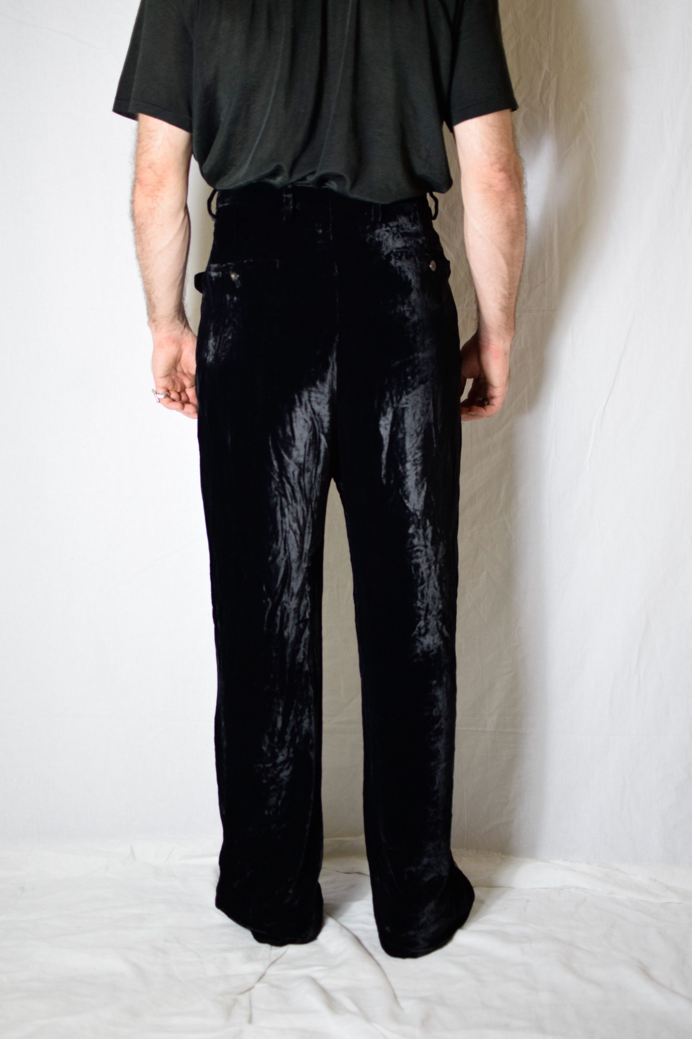Rick Owens Rick Owens AW17 Velvet Wide Pants - RU178368-NV Size US 32 / EU 48 - 7 Thumbnail