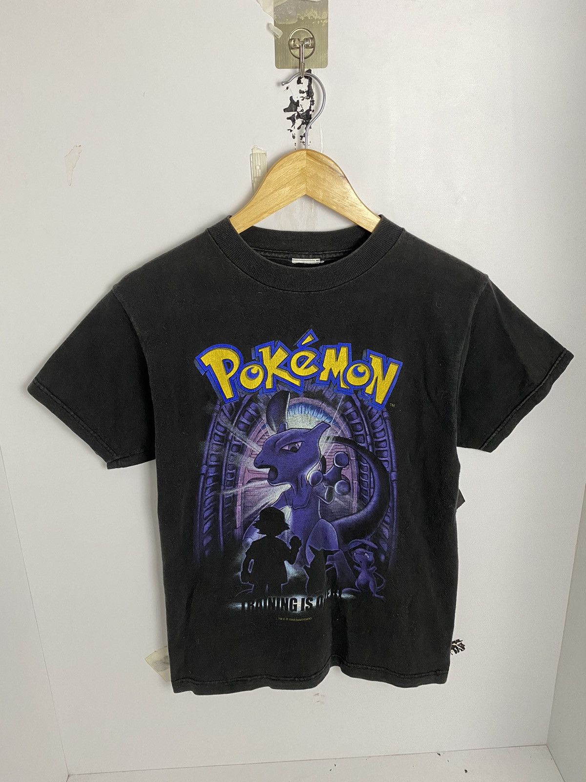 image of Cartoon Network x Pokemon Vintage 90's Pokemon Metwo in Faded Black, Men's (Size Small)