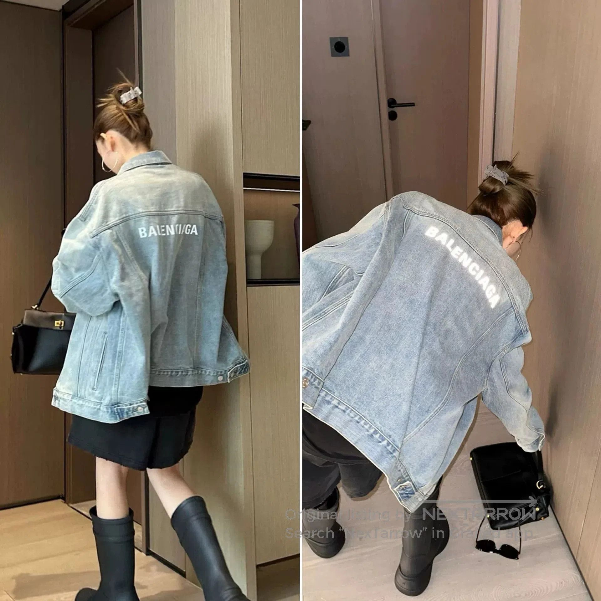 Balenciaga Balenciaga Classic Denim Jacket with Reflective Logo. Size US L / EU 52-54 / 3 - 4 Thumbnail