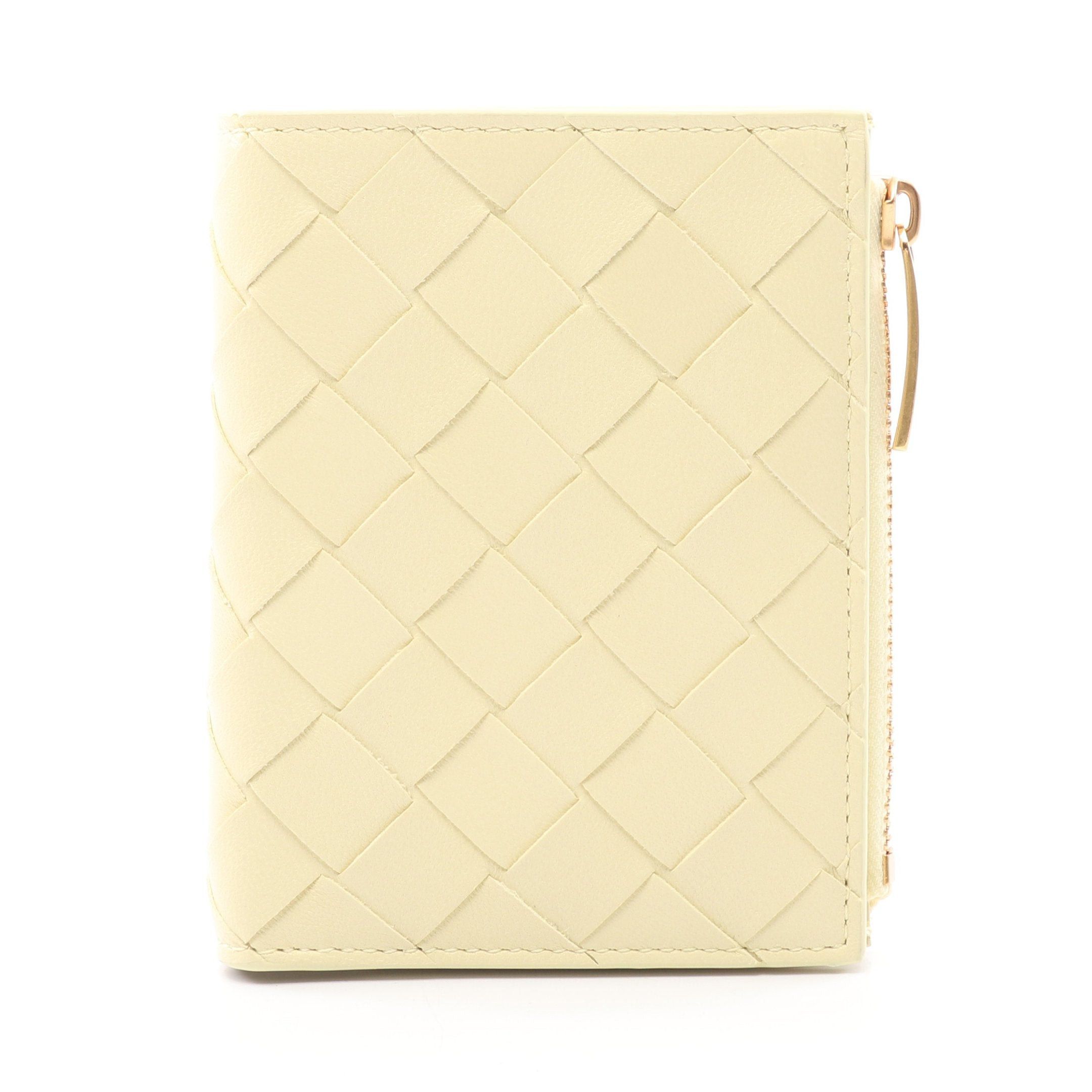 Bottega Veneta Bottega Veneta Intrecciato Bi-Fold Wallet Leather Light Yellow Size ONE SIZE - 1 Thumbnail