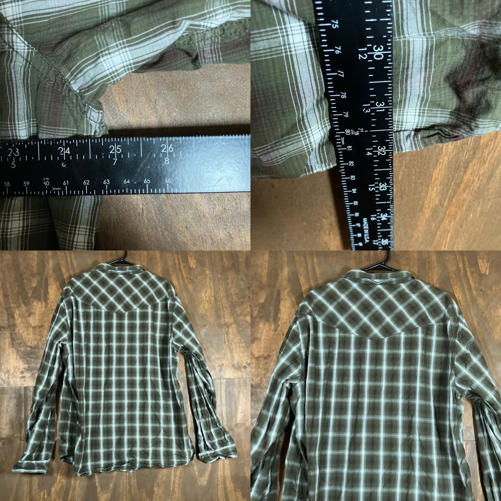 Cody James Cody James Mens Shirt Dark Green Western Plaid 3XLT Pearl Snap Button-Up Tail Tall Fit Western Shirt Size US XXL / EU 58 / 5 - 8 Thumbnail