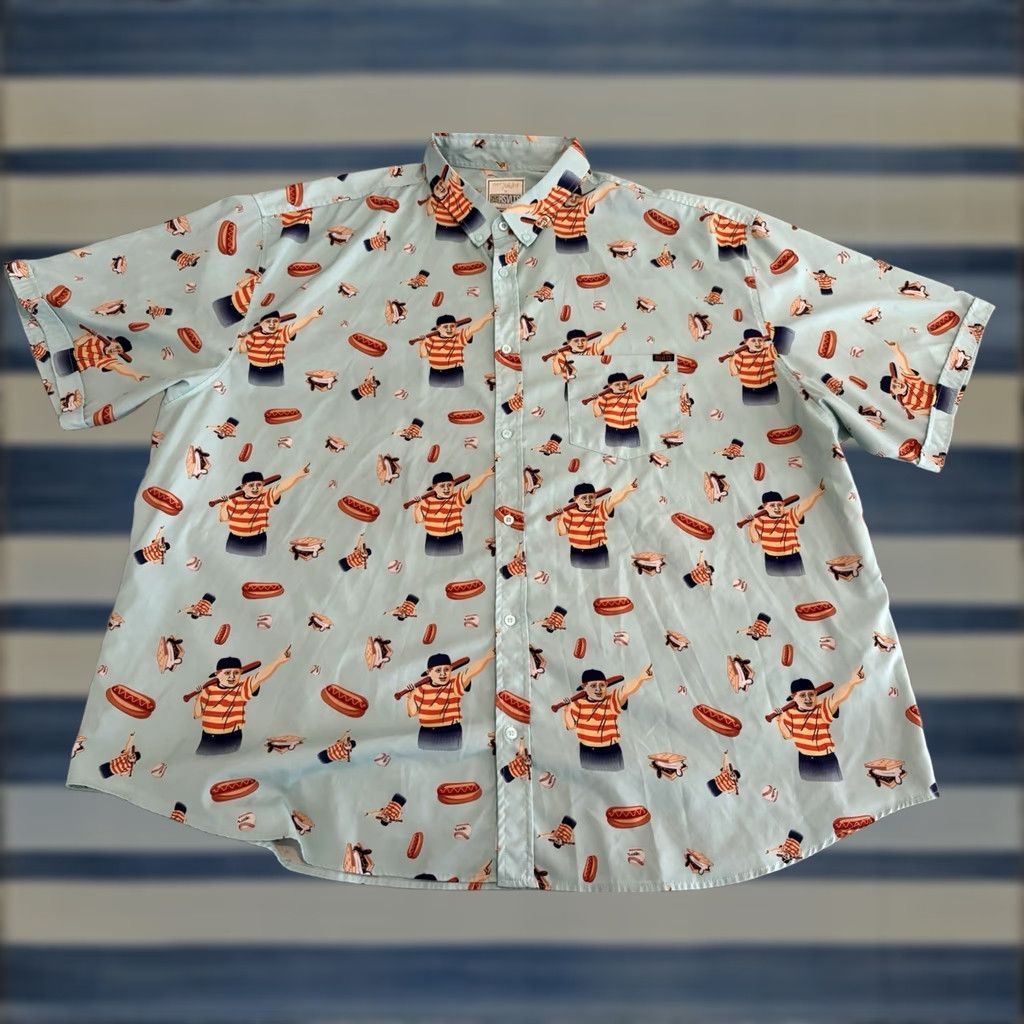 Greats RSVLTS The Sandlot Great Hambino Button Up Shirt Kunuflex Mens 4XL Multicolor Movie Baseball Shirt Size US XXL / EU 58 / 5 - 1 Thumbnail
