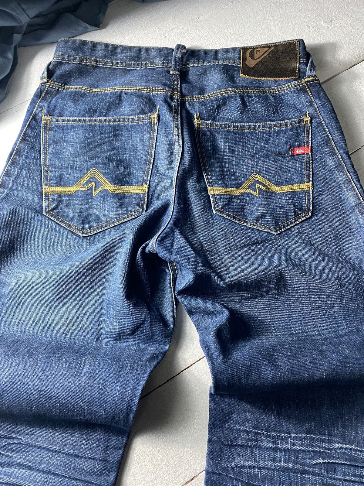 Billabong × Quiksilver × Rip Curl 💢90s Quicksilver Baggy Loose Fit Blue Denim Pants Mens Surf Size US 31 - 2 Thumbnail