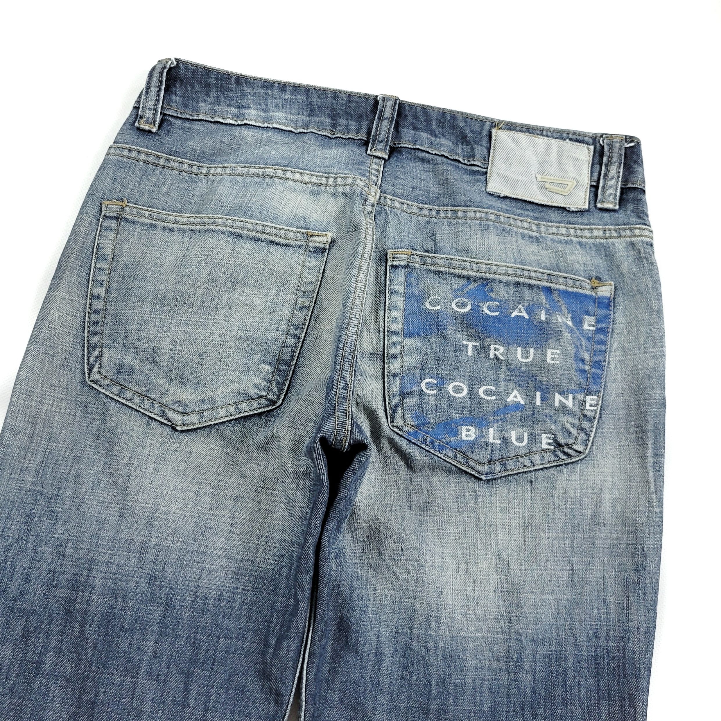 Diesel Bladee Archive Diesel Cocaine Distressed Denim Flared Jeans Size US 31 - 3 Thumbnail