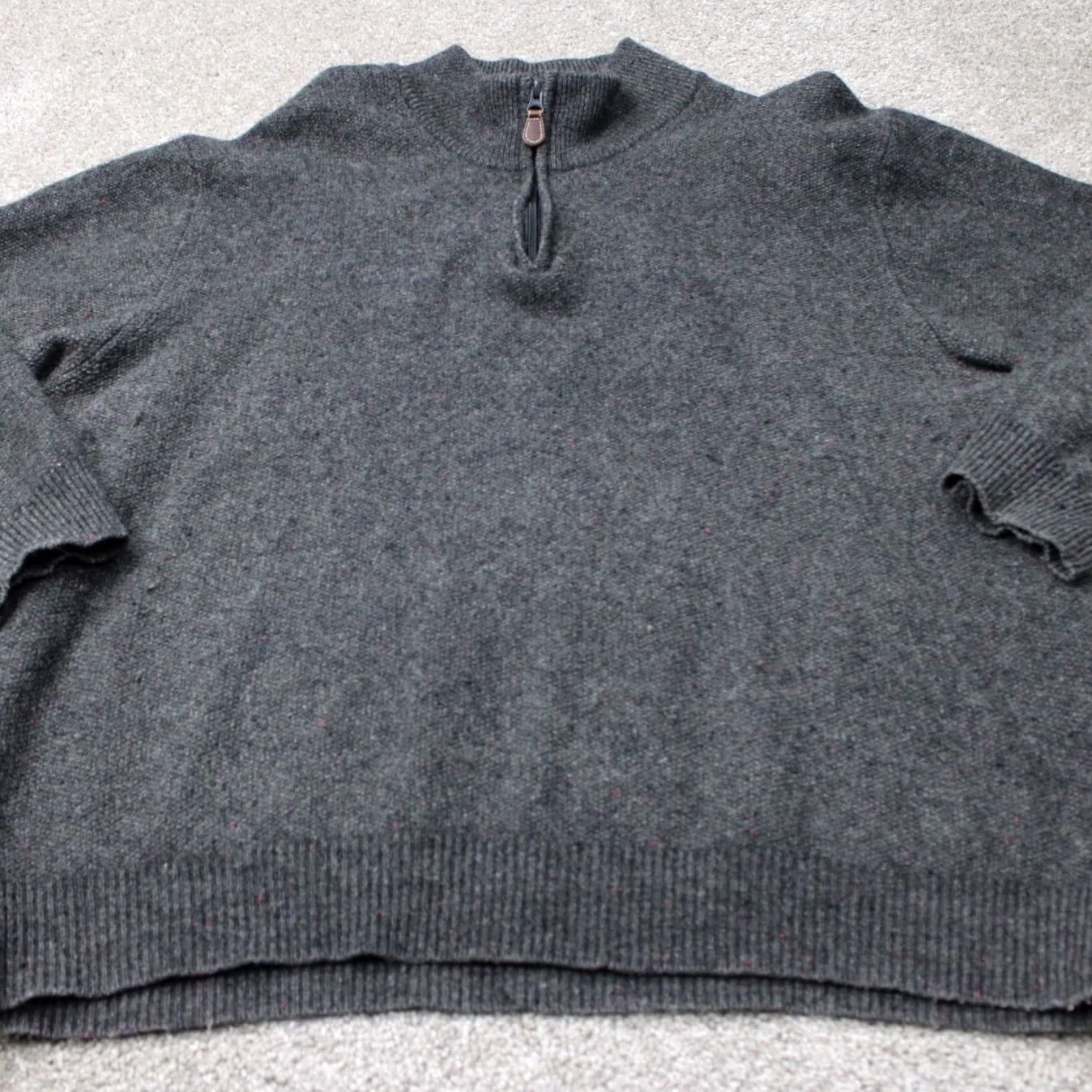 Jos. A. Bank Jos. A. Bank Sweater Mens 2XL Gray 1/4 Zip Mock Neck Lambswool/Nylon Blend Pullover Knit" Size US XXL / EU 58 / 5 - 3 Thumbnail