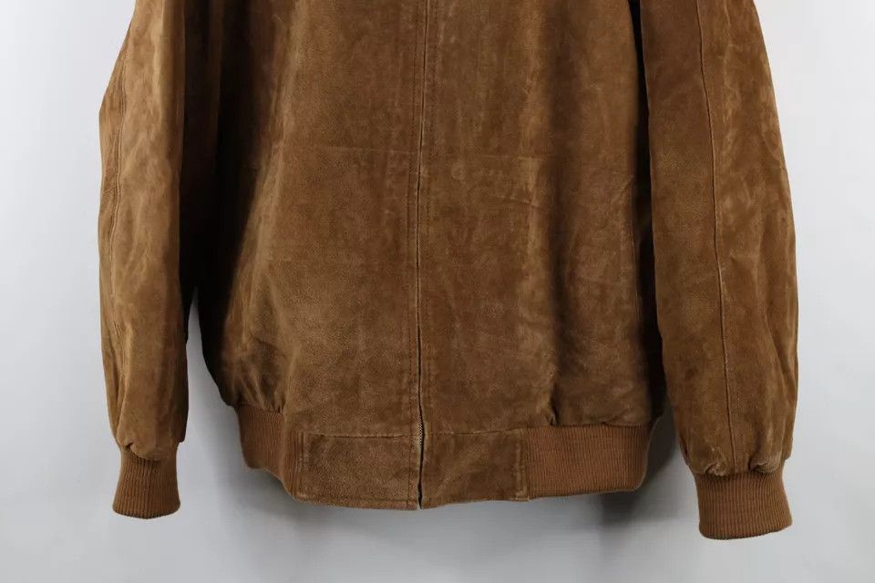 Vintage Vintage 90s Streetwear Leather Flight Bomber Jacket Brown Size US L / EU 52-54 / 3 - 3 Thumbnail