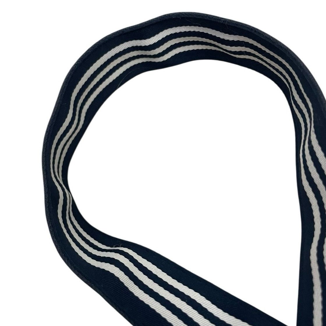 Abercrombie & Fitch Abercrombie & Fitch Navy Blue + White Striped D-Ring Belt Size ONE SIZE - 6 Thumbnail