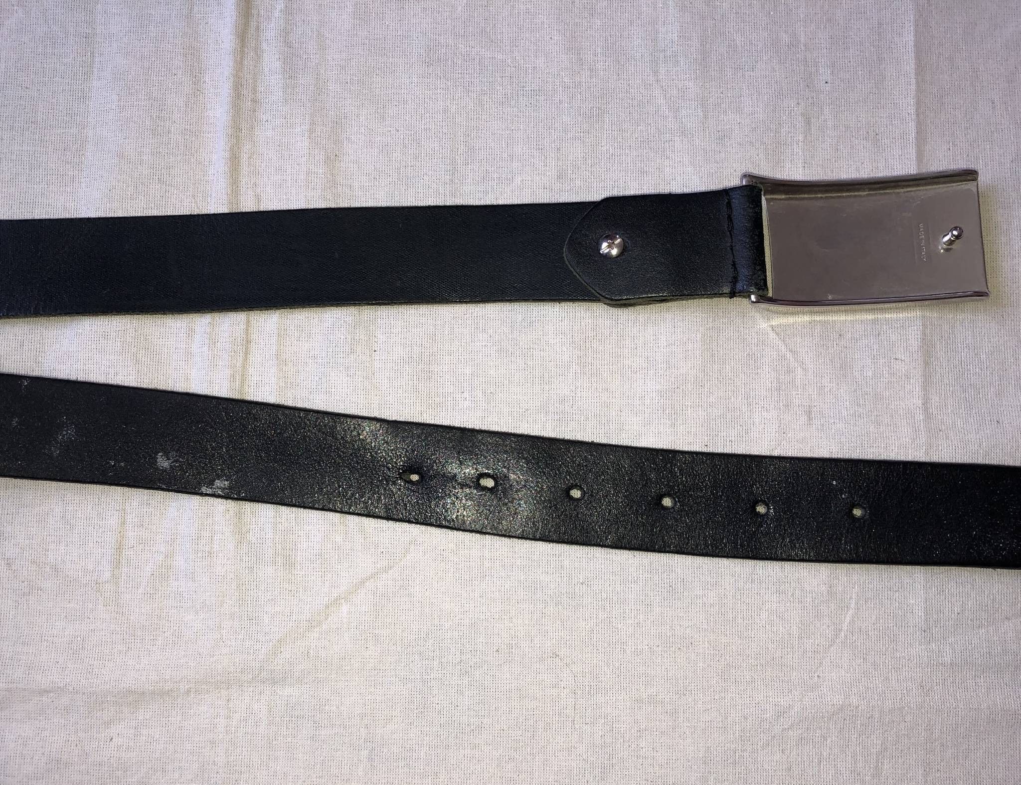 Vintage Vintage Black leather belt of the German fire service Size ONE SIZE - 7 Thumbnail