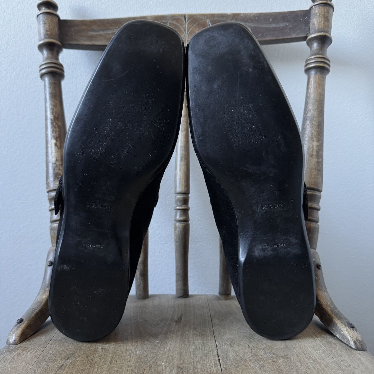 Prada Prada 2000’s Black Suede Buckle Leather Loafers Size US 12 / EU 45 - 10 Thumbnail