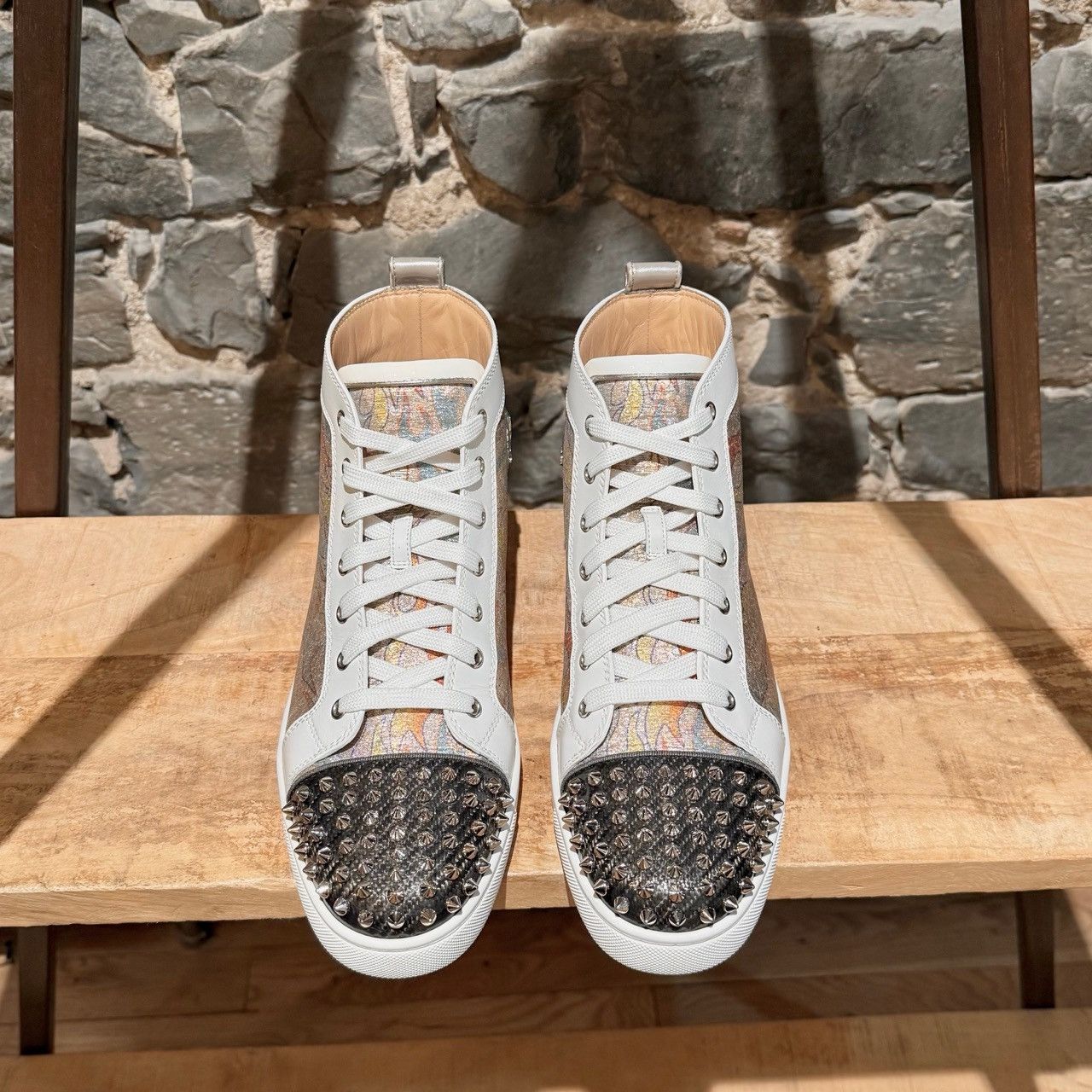 Christian Louboutin Christian Louboutin Lou Spikes Flame Lurex High-top Sneakers Size US 10.5 / EU 43-44 - 3 Thumbnail