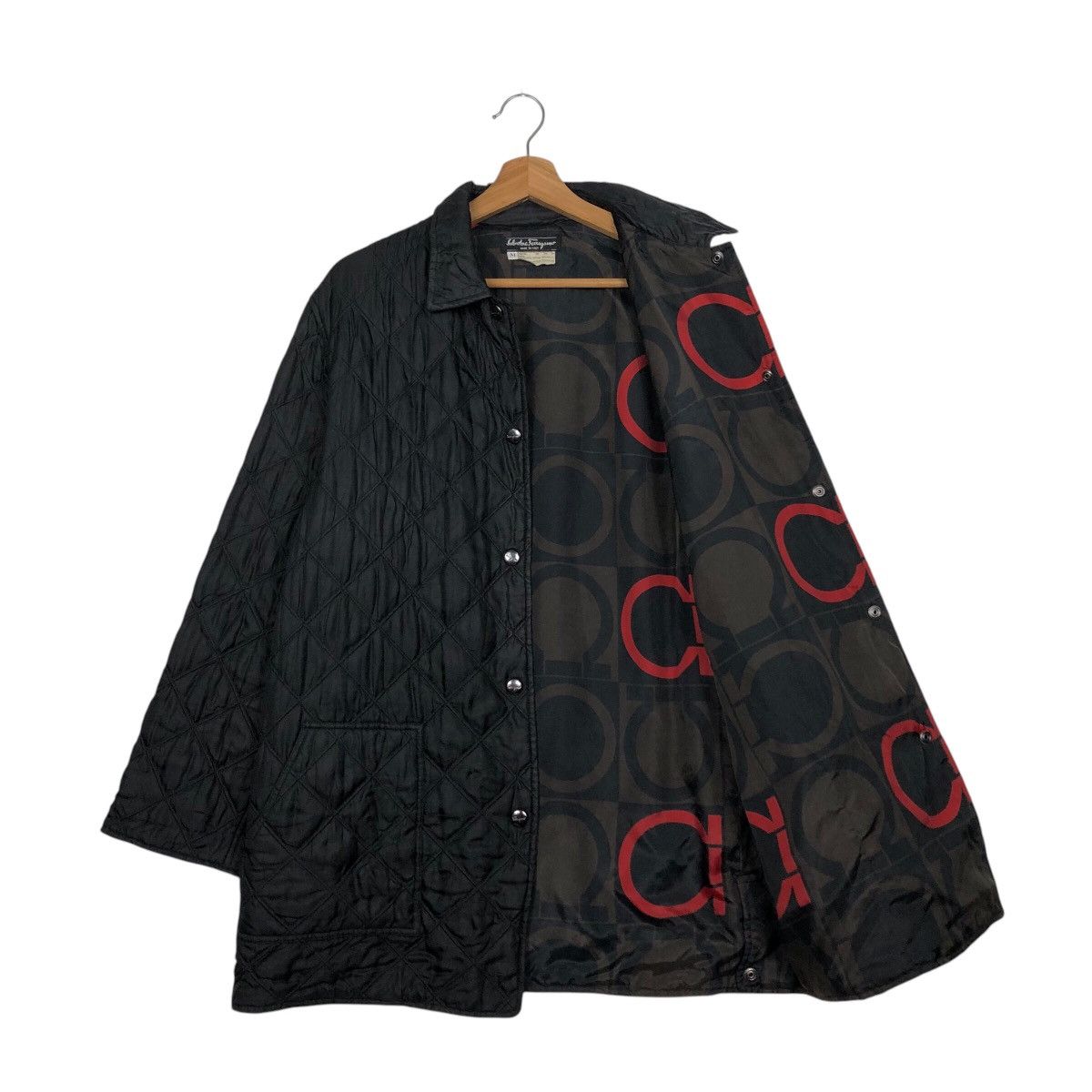 Vintage 📌Vintage Silk Jacket Button Quilted Salvatore Ferragamo Size US M / EU 48-50 / 2 - 12 Thumbnail