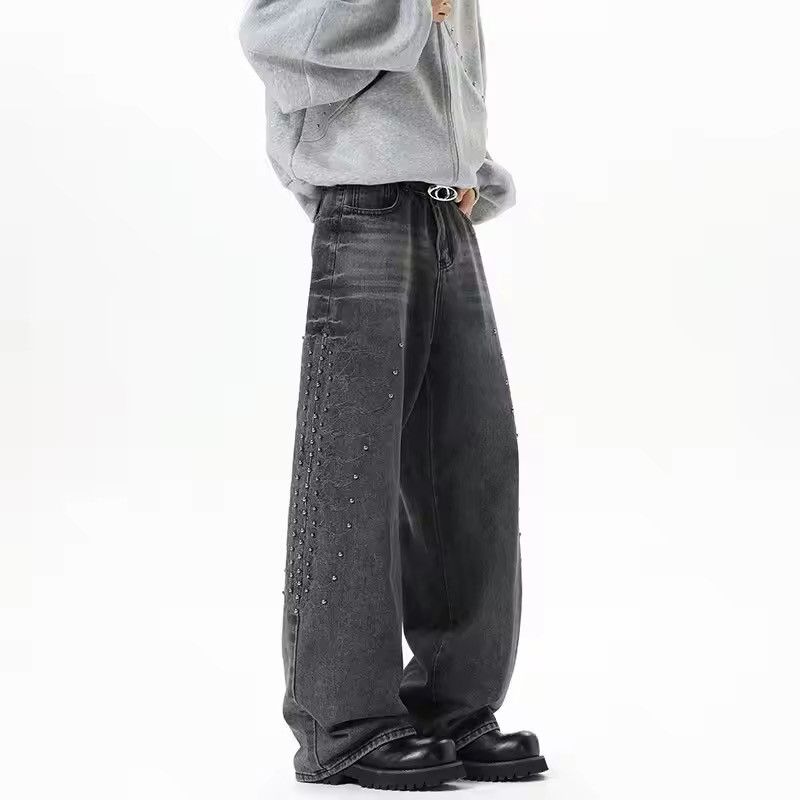 Japanese Brand 🔥 RARE Y2K Light Wash Wide Leg Embellished Jeans Size US 27 - 2 Thumbnail