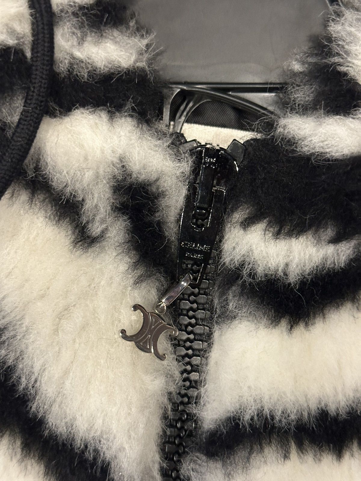 Celine Alpaca zebra print zip up jacket Size US M / EU 48-50 / 2 - 4 Thumbnail
