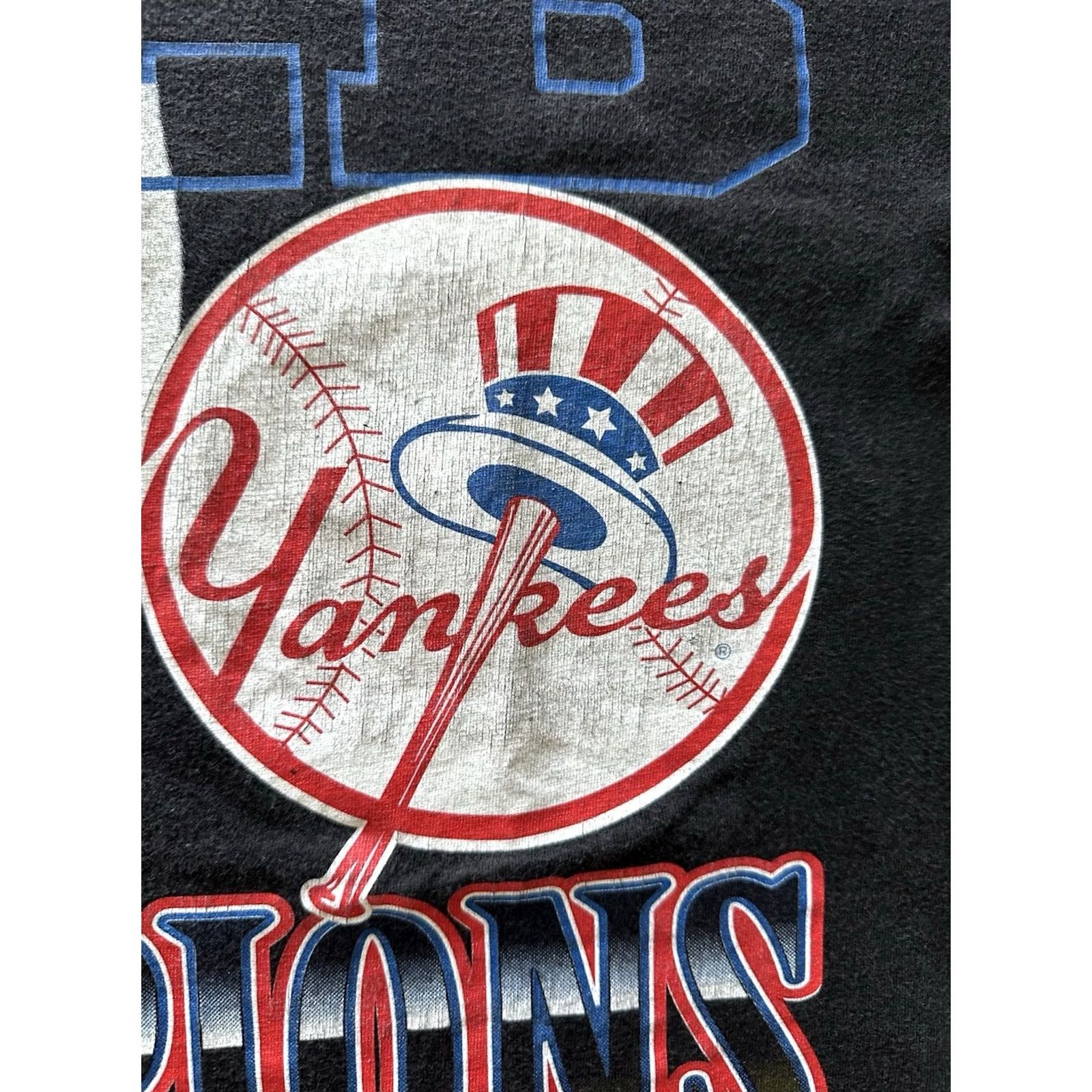 Vintage VINTAGE 90s New York Yankees 1996 World Champion T-Shirt Single Stitch XL Black Size US XL / EU 56 / 4 - 5 Thumbnail