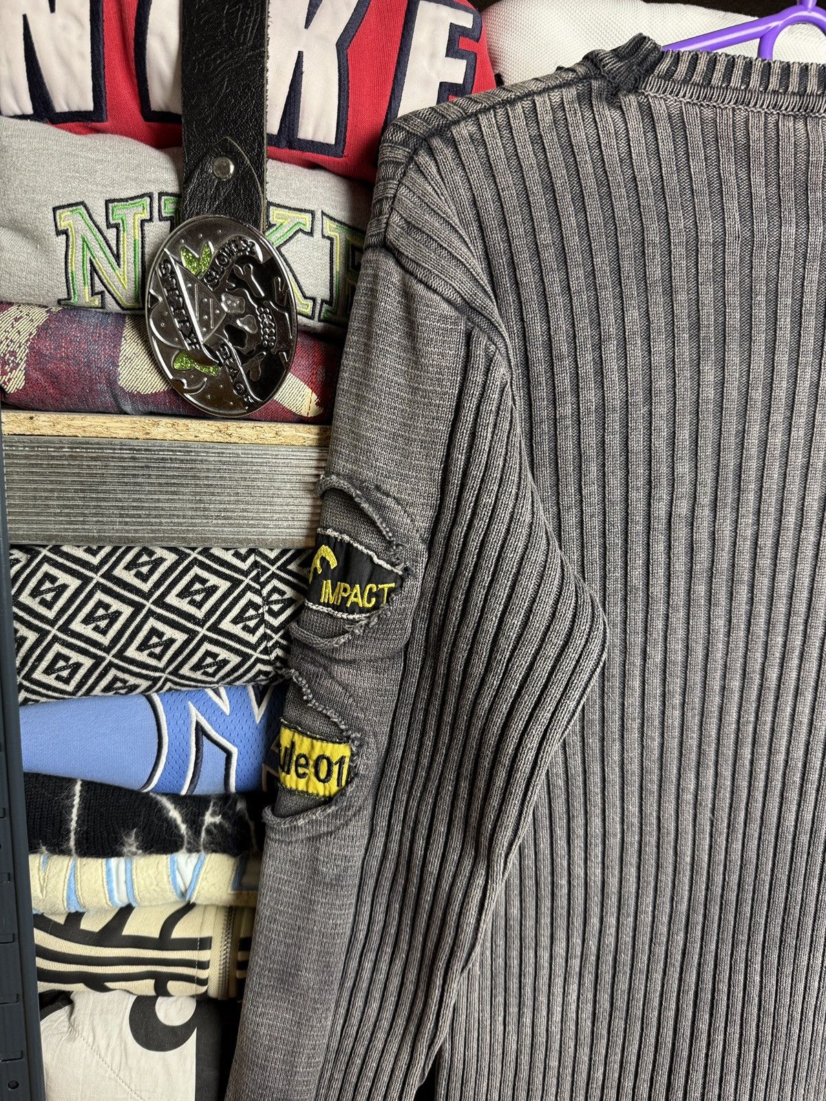 Diesel Crazy Japan Diesel Style Faded Rib Striped Knit Sweater Y2K Size US L / EU 52-54 / 3 - 8 Thumbnail