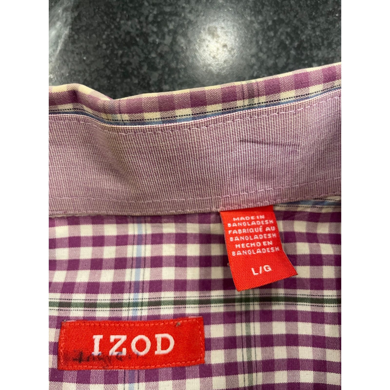 Izod IZOD purple plaid men's long sleeve button up L Size US L / EU 52-54 / 3 - 5 Thumbnail