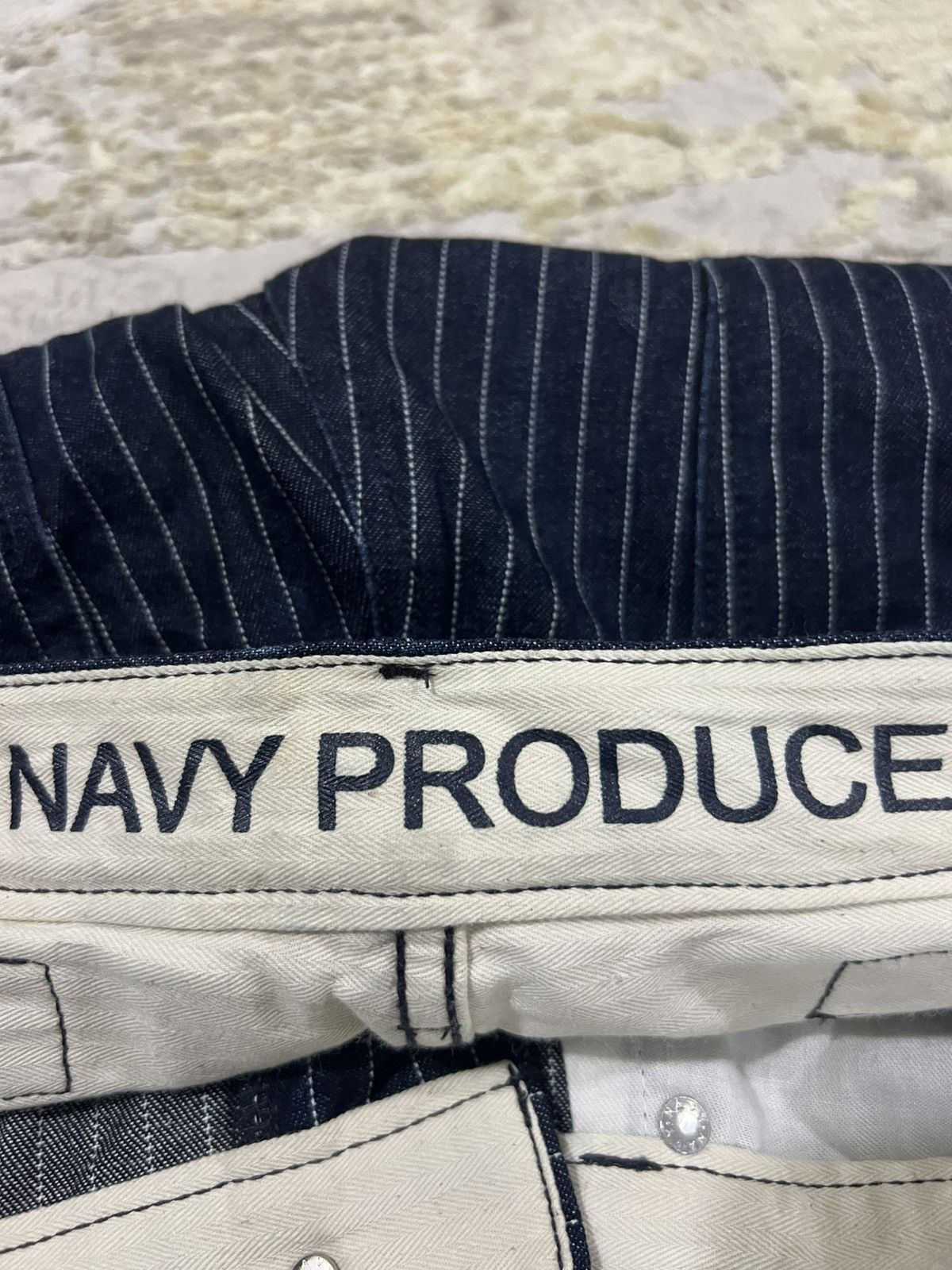 Indigo × Japanese Brand × Sugar Cane 🇯🇵 Made Indigo Wabash Buckle Back Denim Jeans Navy Produce Size US 31 - 8 Thumbnail