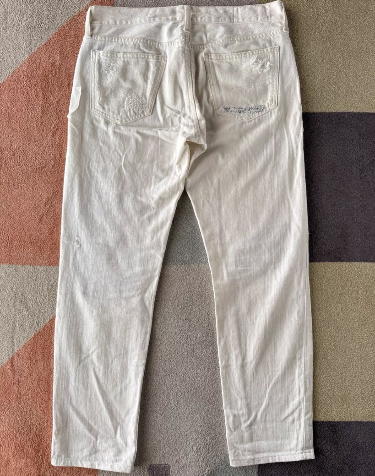 Polo Ralph Lauren Polo Ralph Lauren White Patch Distressed Jeans K22 Size US 27 - 8 Thumbnail