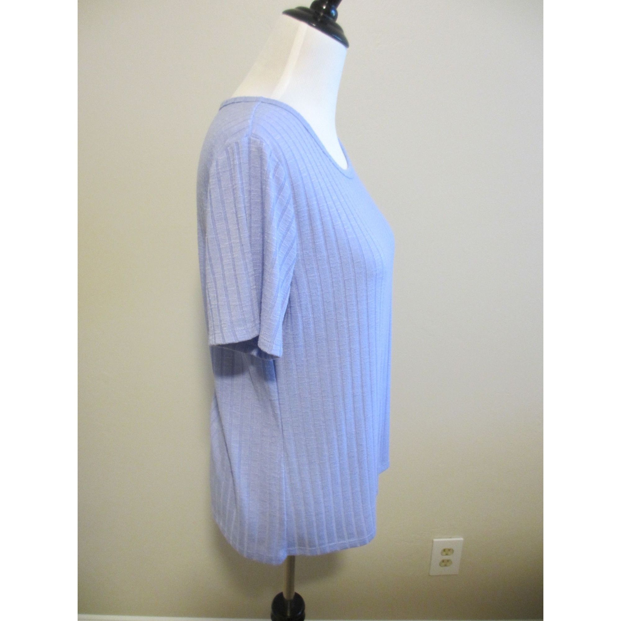 Other Vintage America Lavender Ribbed Short Sleeve Top Large Size L / US 10 / IT 46 - 2 Thumbnail