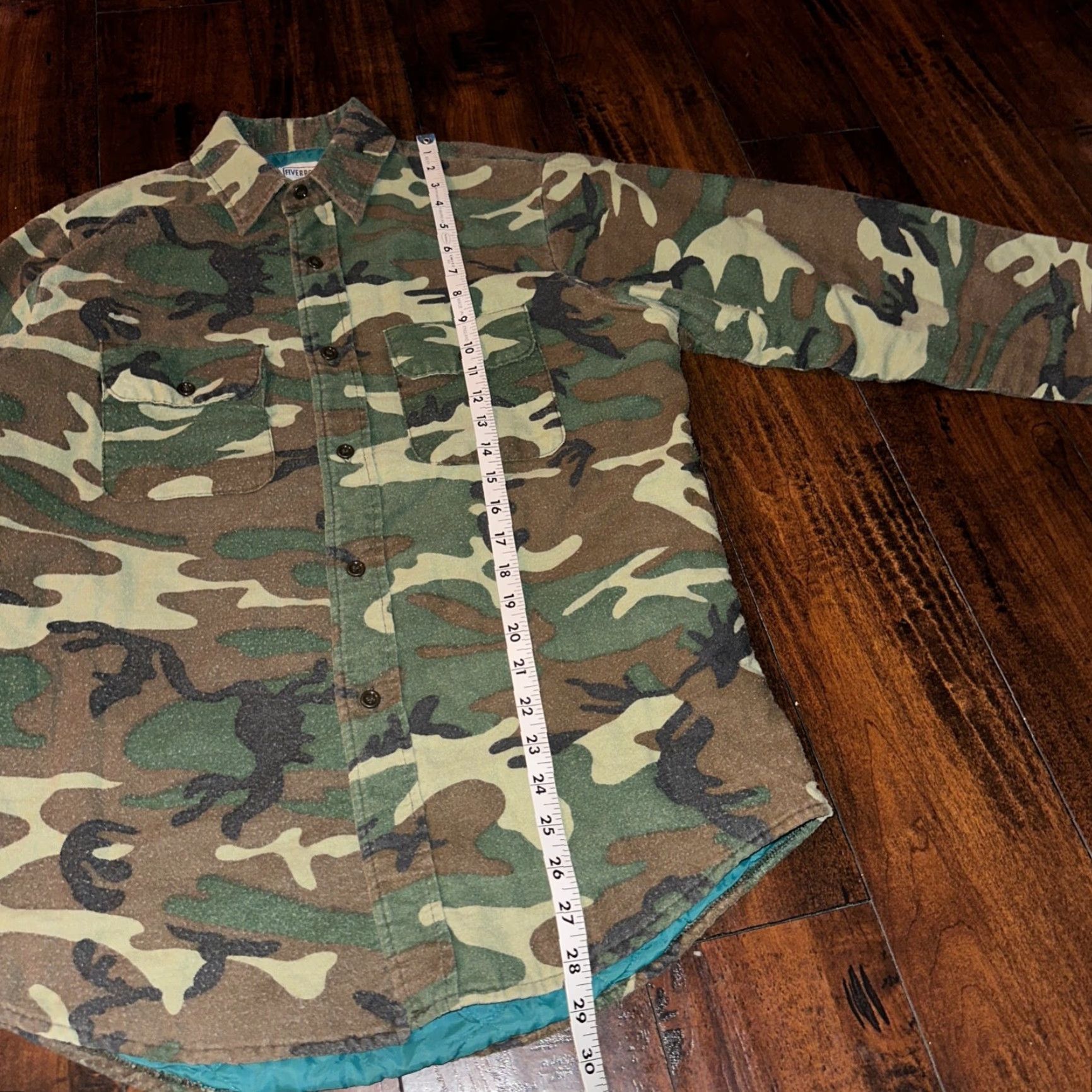 Vintage VTG Five Brothers Shirt Mens M Green Camouflage Cotton Polyester Button-Up Casual Workwear 70s 80s USA Size US M / EU 48-50 / 2 - 4 Thumbnail