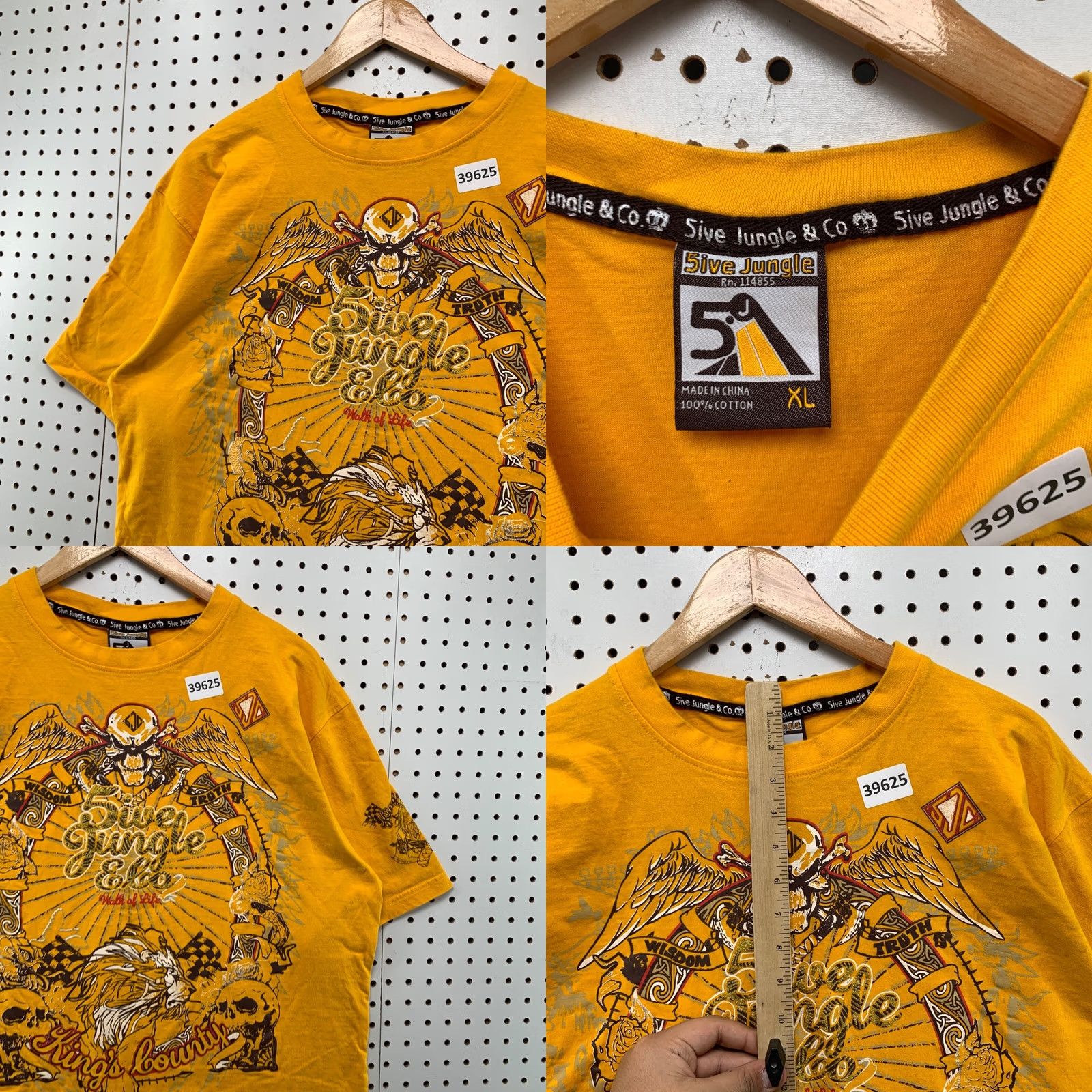 Affliction VINTAGE Y2K Affliction 5ive Jungle Shirt Mens XL Yellow Skill Gothic Size US XL / EU 56 / 4 - 8 Thumbnail