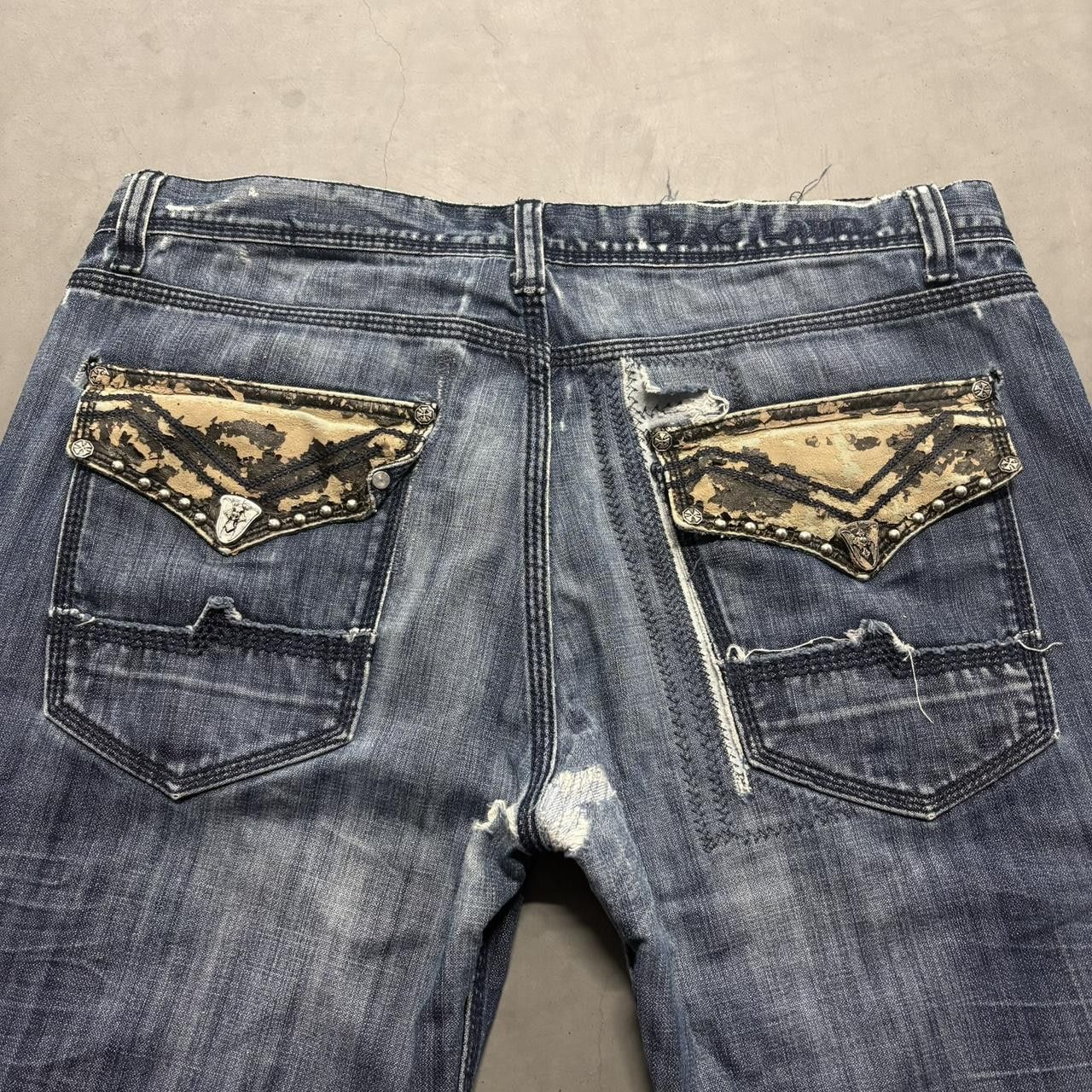 Vintage Y2K Flared Baggy Dark Wash True Religion Style Denim Jeans Size US 38 / EU 54 - 6 Thumbnail