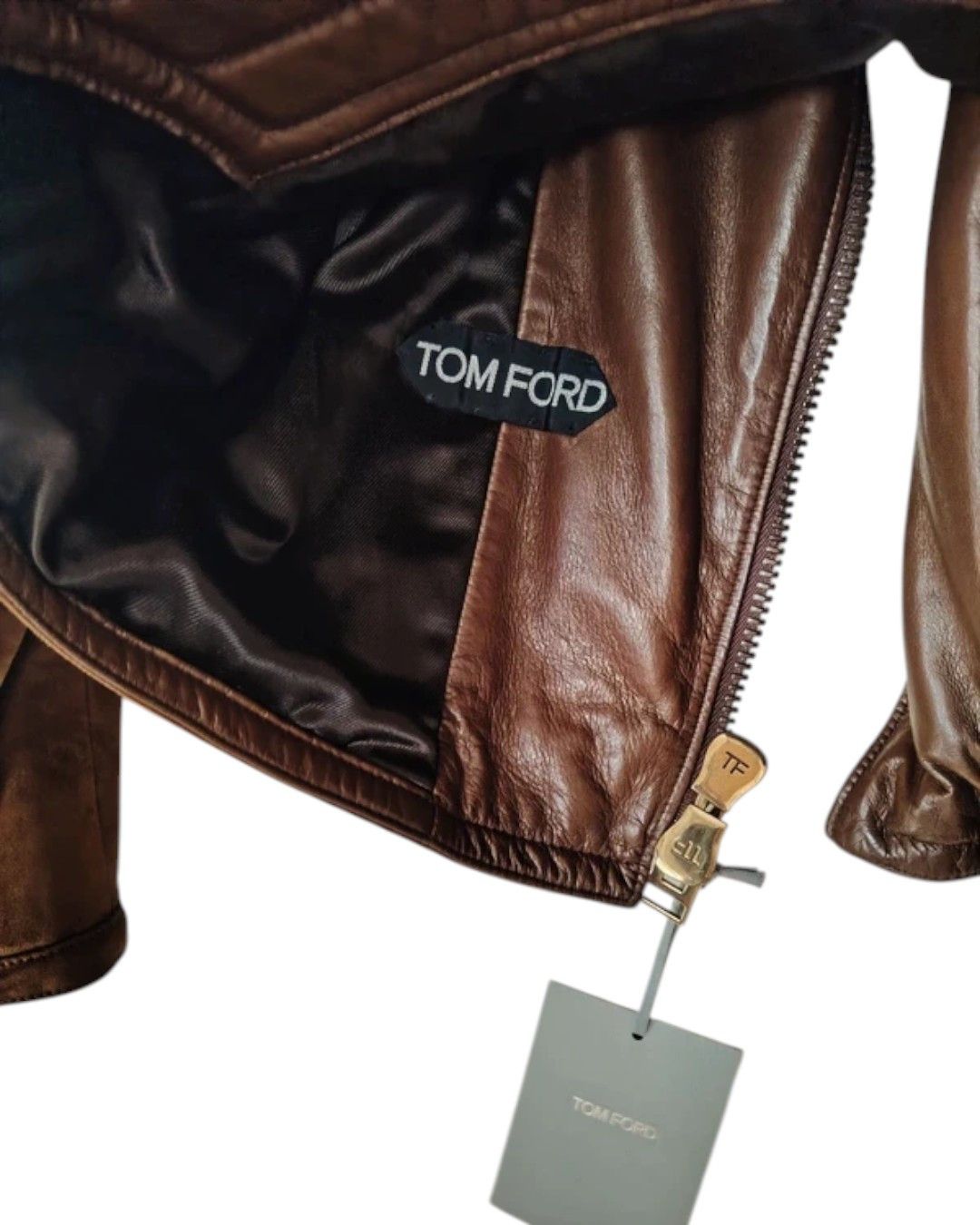 Tom Ford CALFSKIN SUEDE LEATHER BIKER JACKET Size US M / EU 48-50 / 2 - 7 Thumbnail