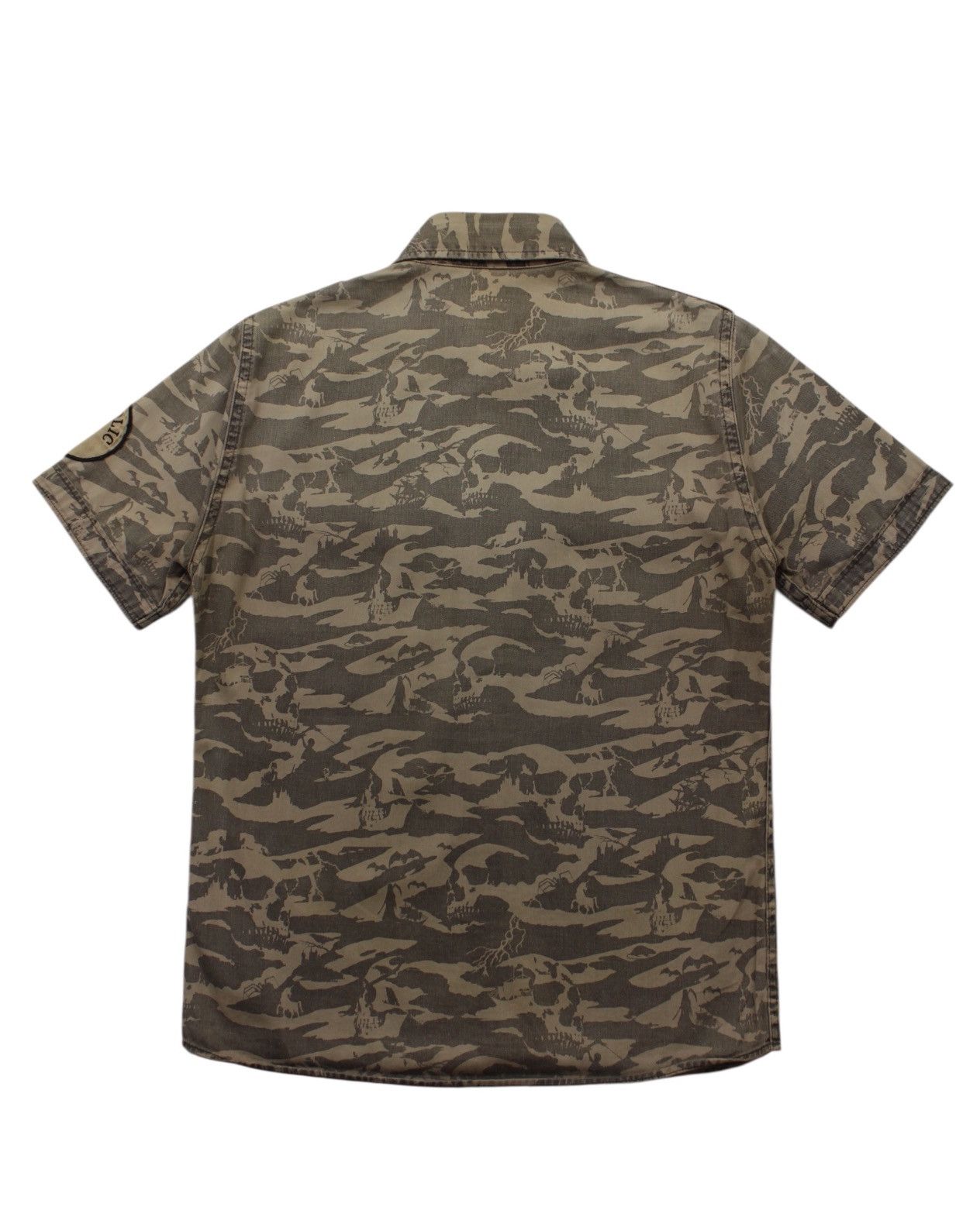 Hysteric Glamour 2000S HYSTERIC GLAMOUR HEAVY SMOKER SKULL CAMO PATCH SHIRT Size US M / EU 48-50 / 2 - 3 Thumbnail