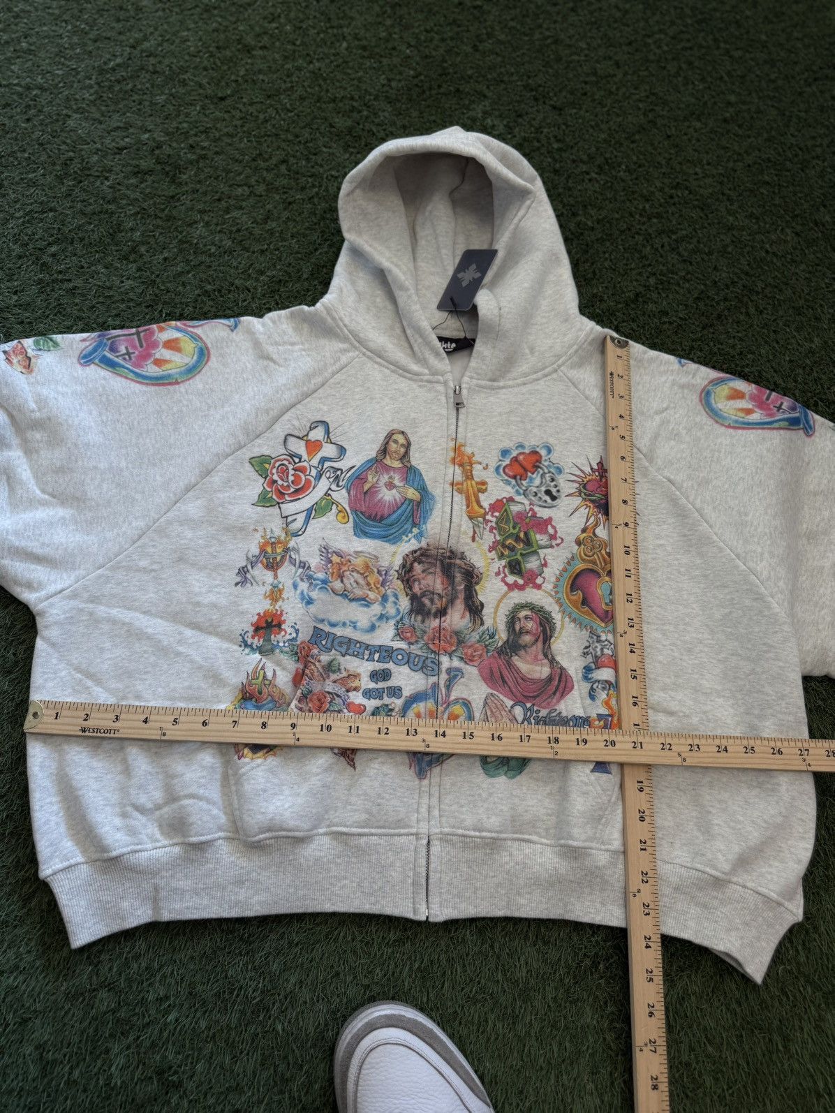 Other We Are Righteous Zip Up Hoodie Grey Size Large (NEW) Size US L / EU 52-54 / 3 - 7 Thumbnail
