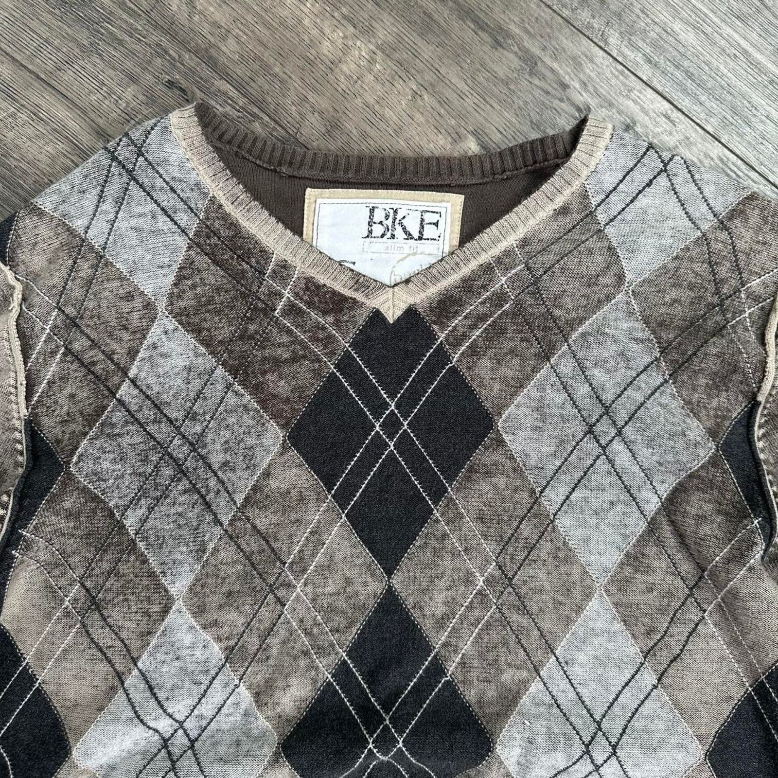 BKE Vintage Y2K BKE Grunge Preppy Overdyed Argyle Plaid Sweater Size S / US 4 / IT 40 - 2 Thumbnail