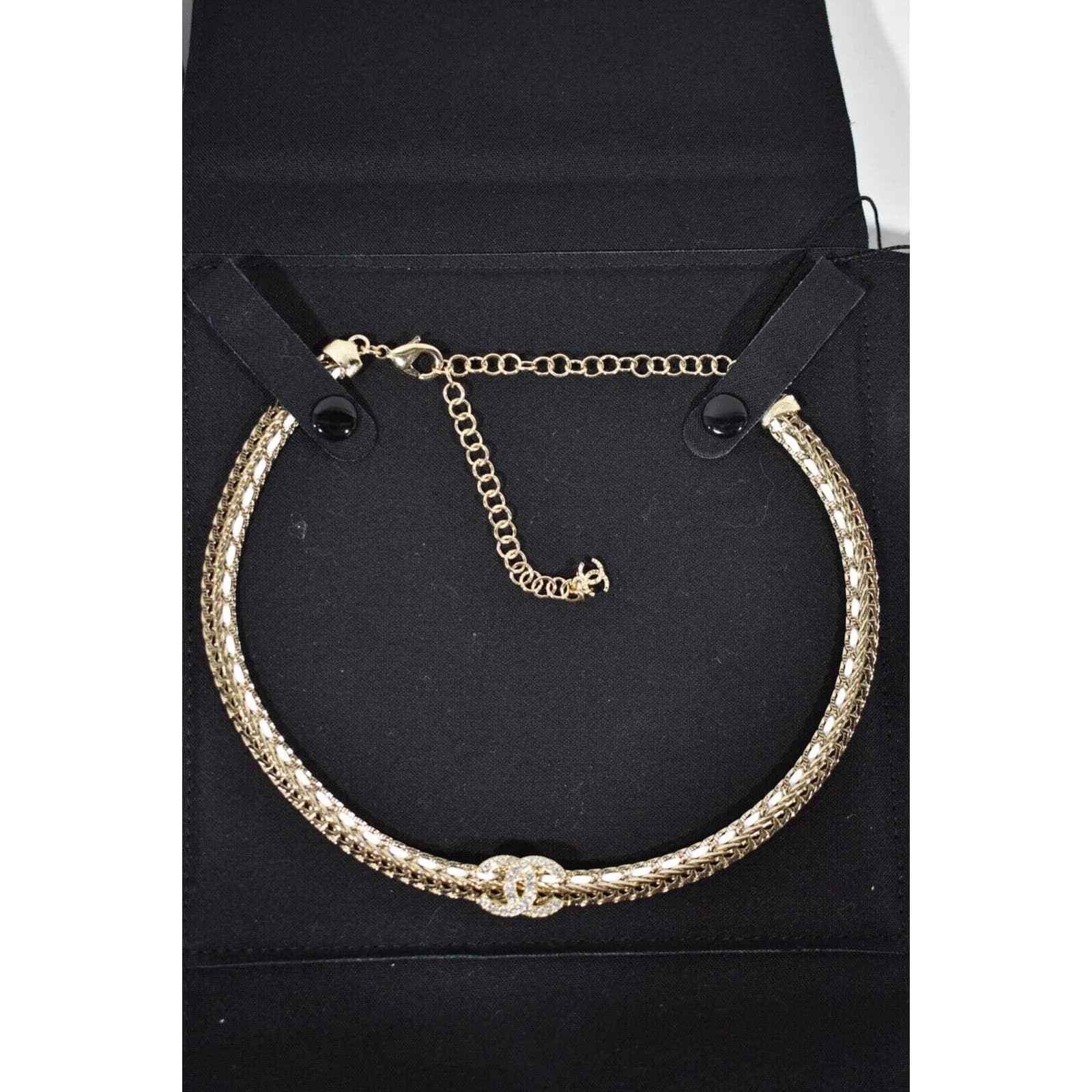 Chanel Chanel 22S Gold White Chain Crystal Adjustable Necklace Size ONE SIZE - 6 Thumbnail