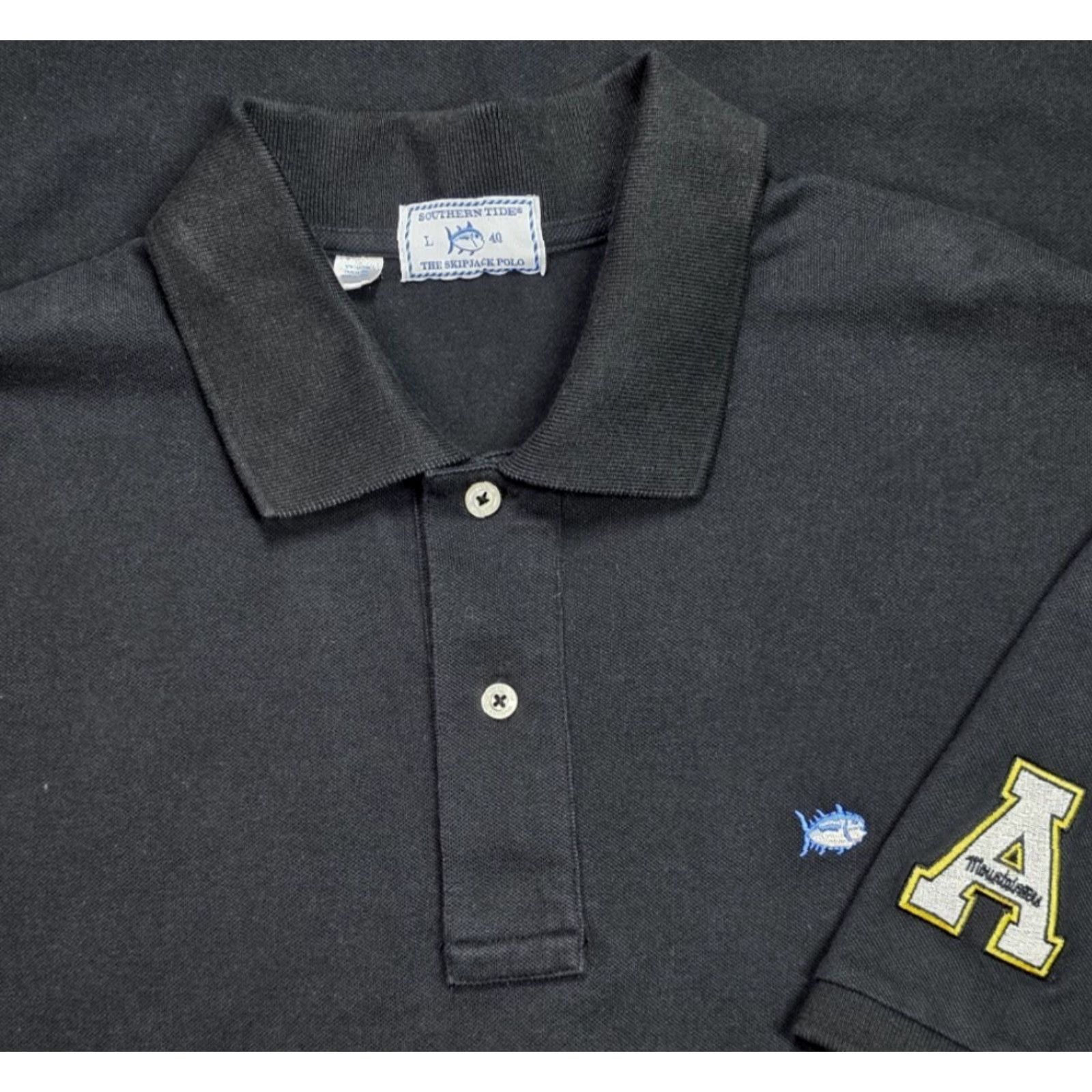 Southern Tide Southern Tide SkipJack Polo Shirt Men L Black Short Sleeve Counterpart: Appalachian State Embroidered Logo Polo Shirt Size US L / EU 52-54 / 3 - 2 Thumbnail