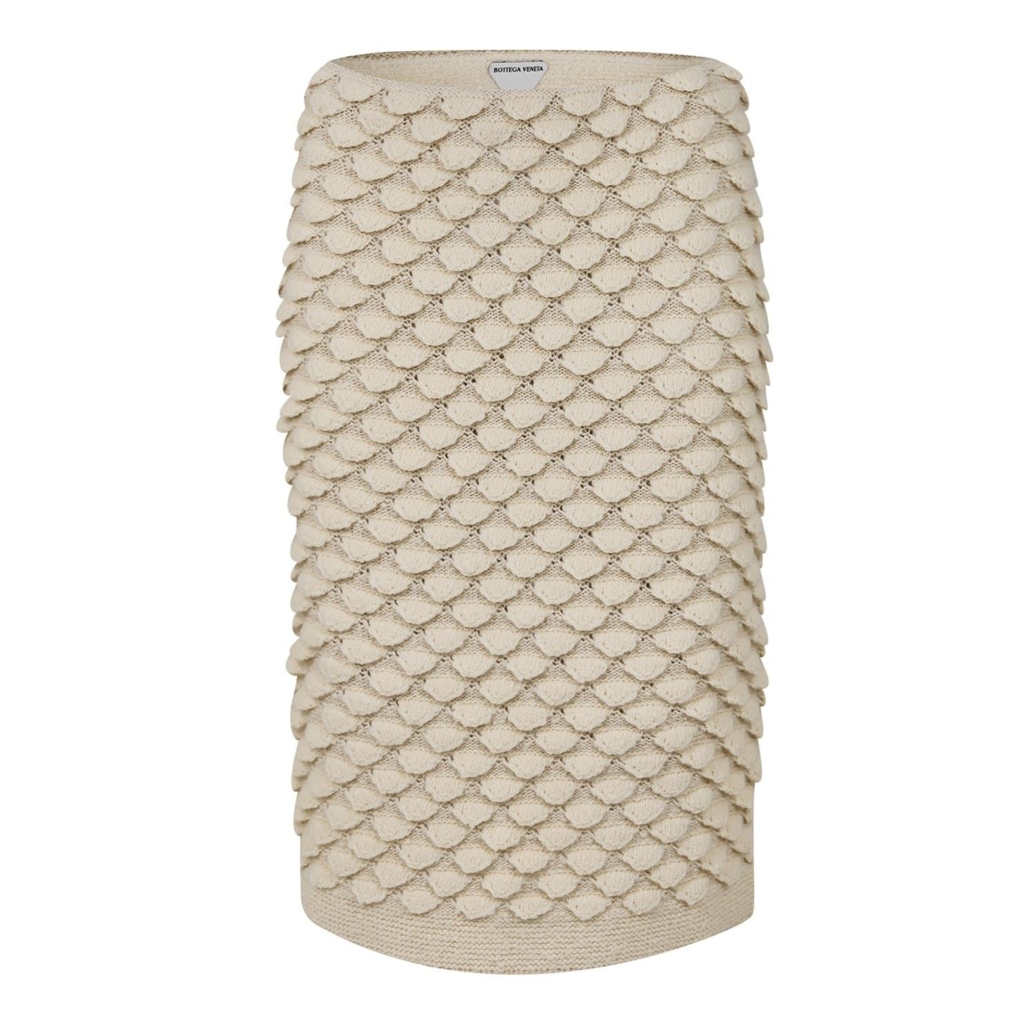 Bottega Veneta Bottega Veneta Fish Scale Wool Midi Skirt in Cream Size 36" / US 14 / IT 50 - 5 Thumbnail
