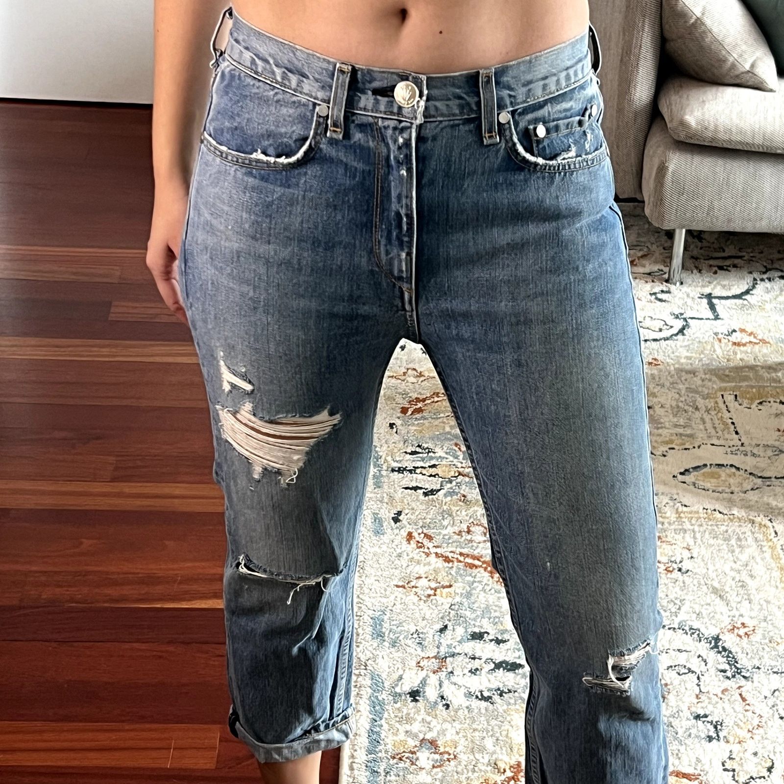 Rag & Bone rag & bone boy jeans ripped blue size 25 made in USA Size 25" / US 0 / IT 36 - 3 Thumbnail