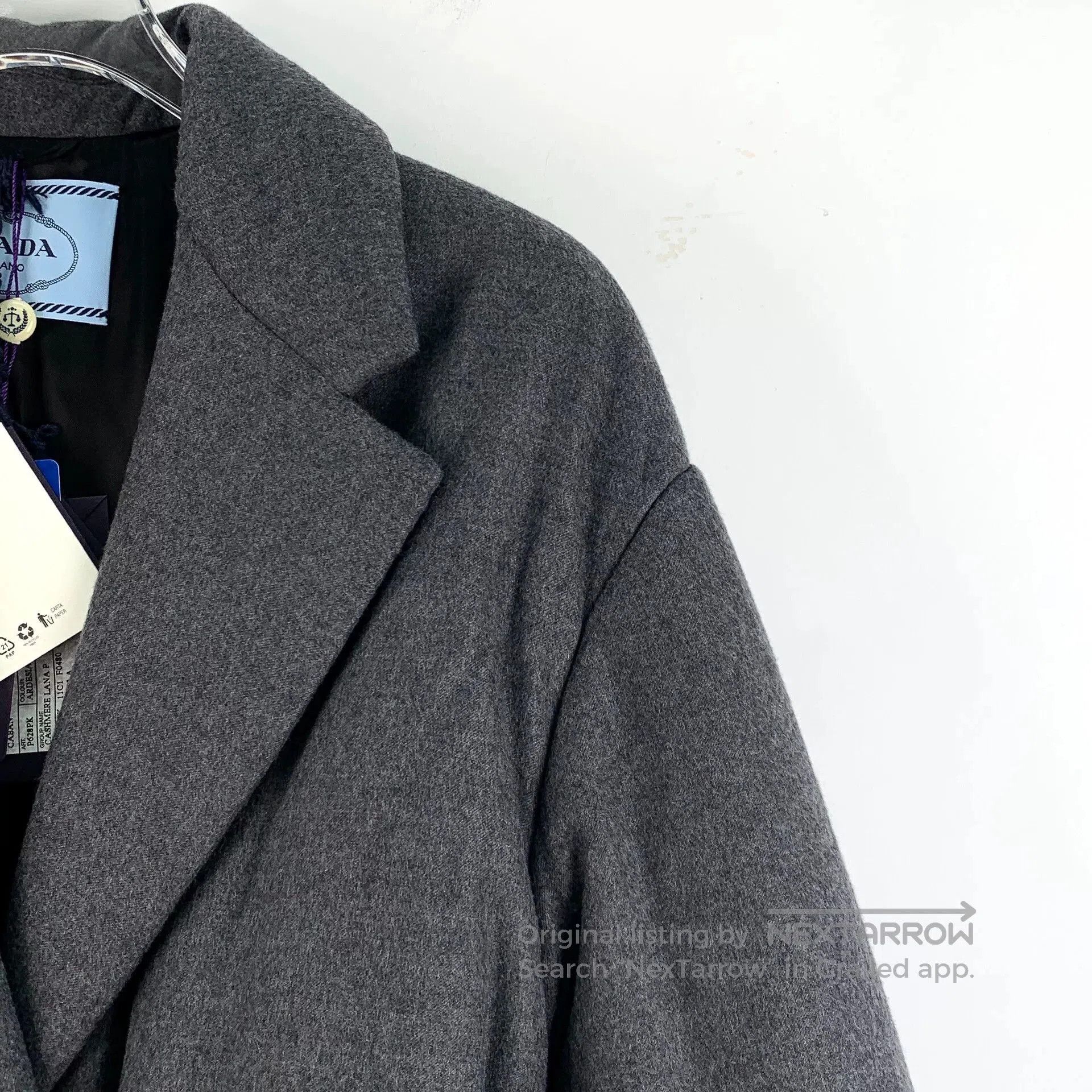Prada Prada Gray Cashmere Collar Long Coat. Size US XS / EU 42 / 0 - 3 Thumbnail