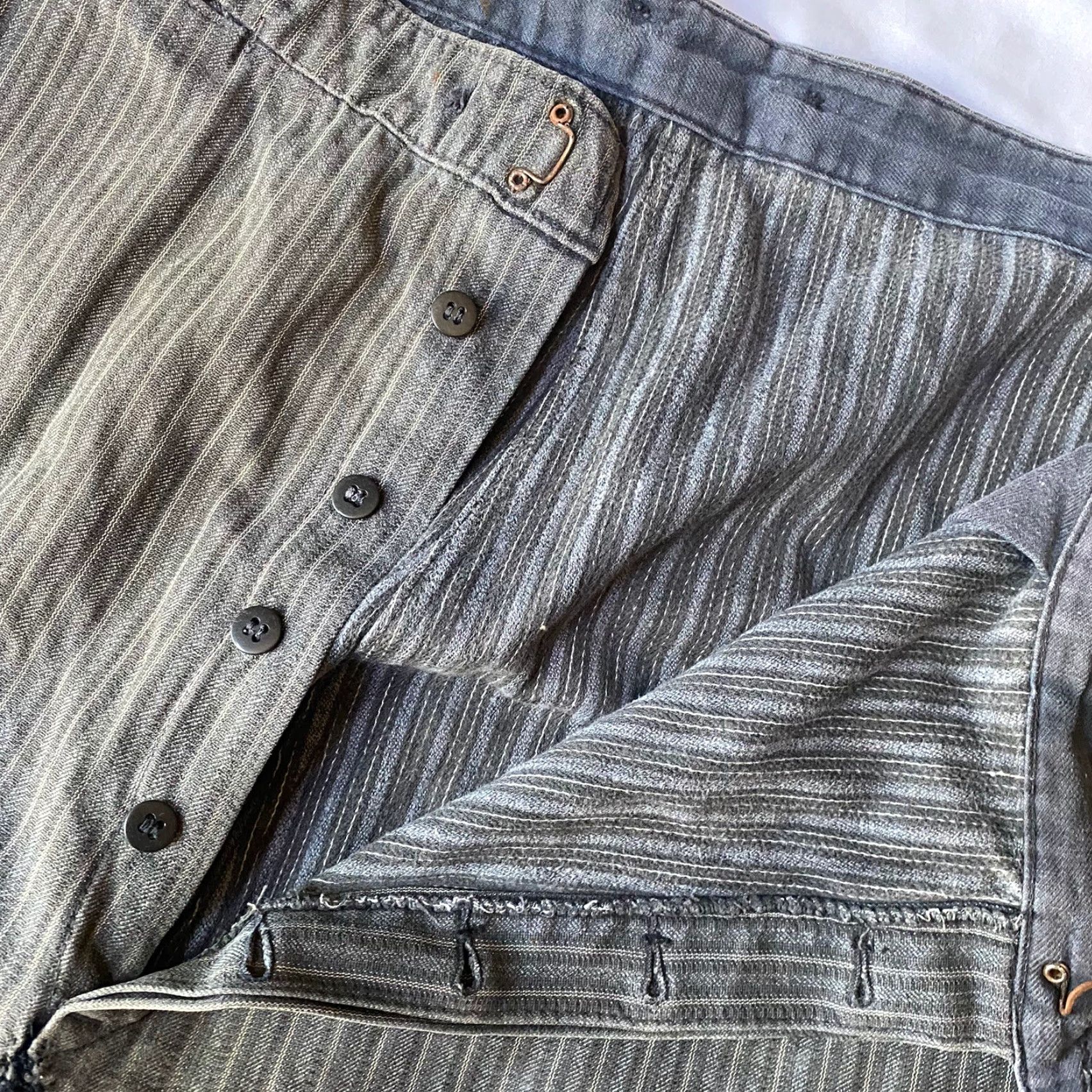 Vintage VINTAGE 1930s French Pinstripe Work Trousers XXL Workwear Size ONE SIZE - 3 Thumbnail
