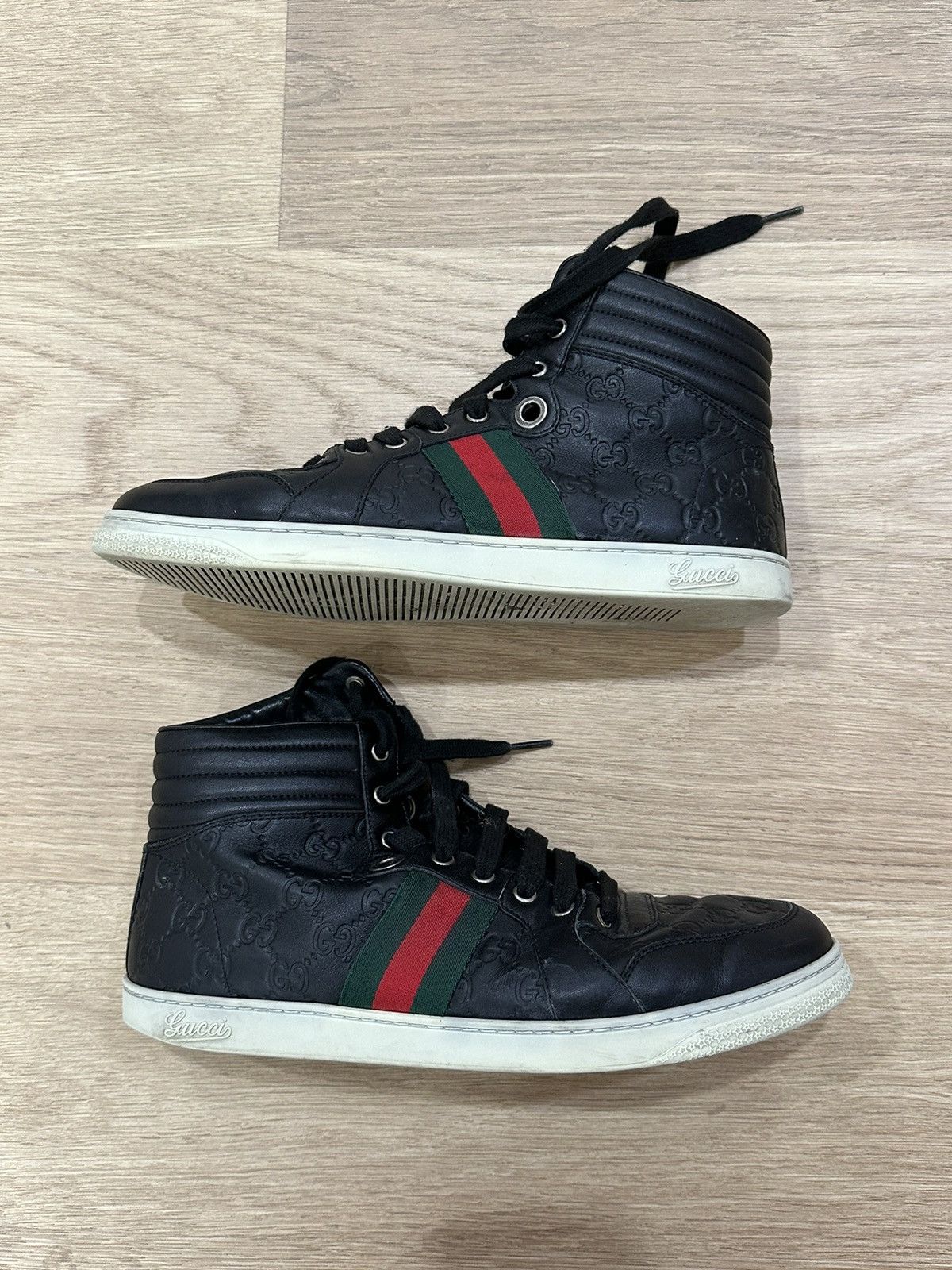 Gucci Gucci Web Accent Leather Sneakers Size US 9.5 / EU 42-43 - 3 Thumbnail