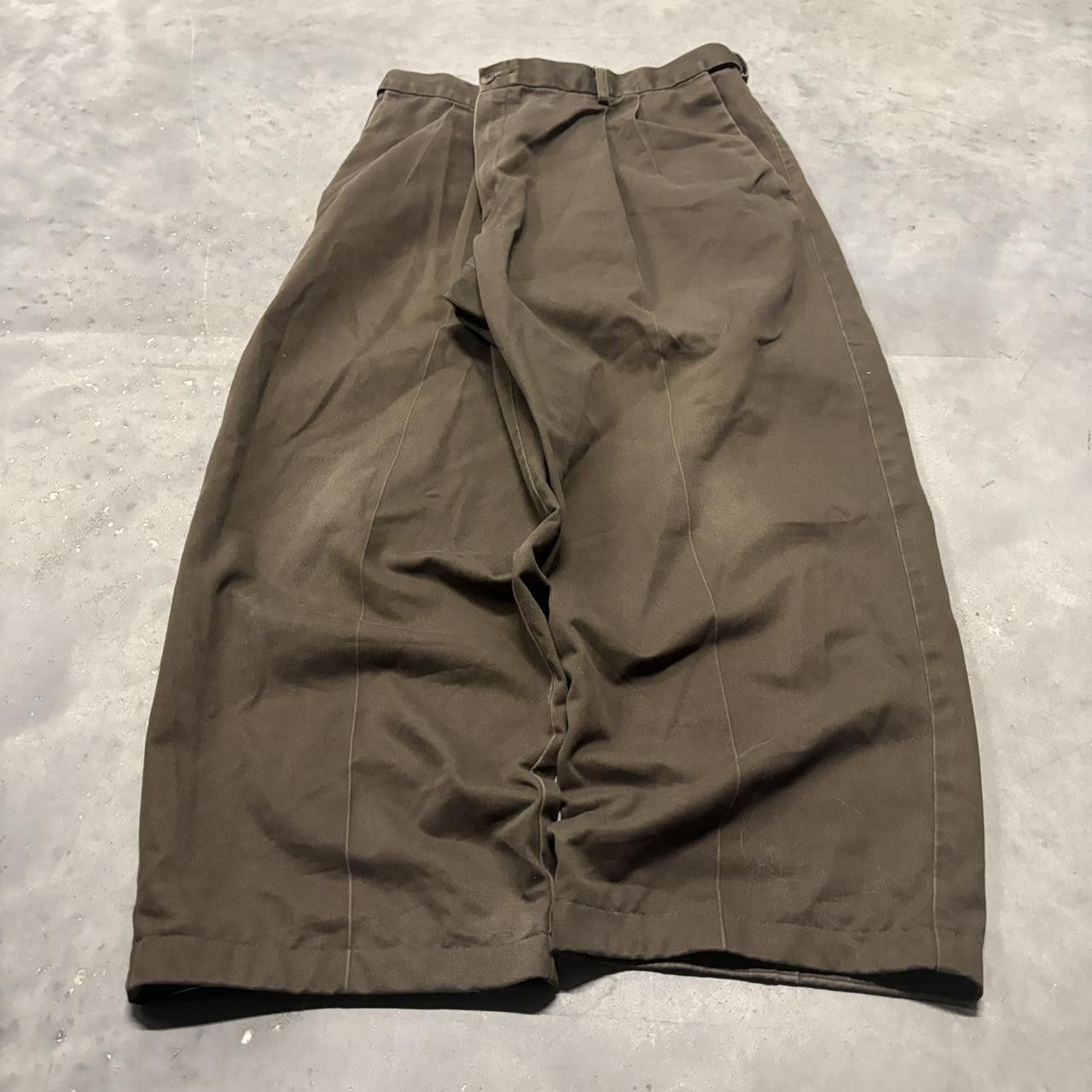 Japanese Brand × Vintage Crazy Vintage Y2K/2000s Baggy Faded Brown Casual Pants! Size US 42 / EU 58 - 3 Thumbnail